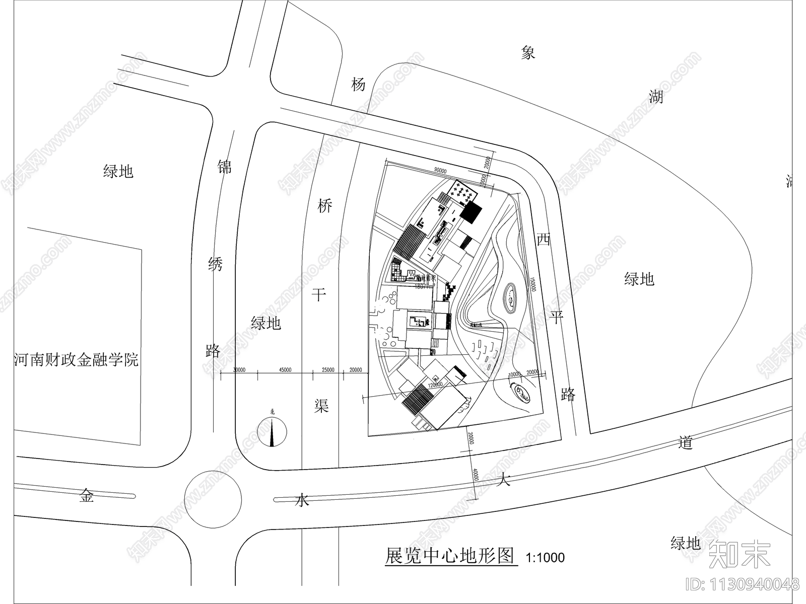 现代展览中心CADcad施工图下载【ID:1130940048】