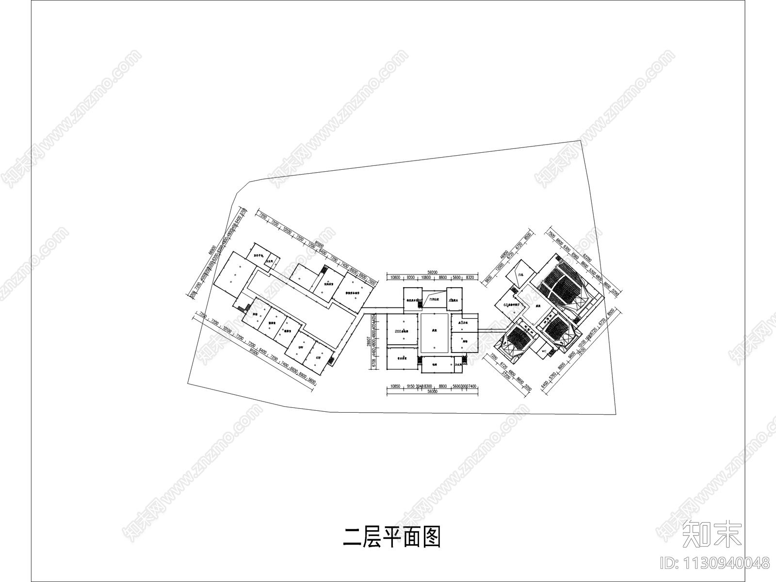 现代展览中心CADcad施工图下载【ID:1130940048】