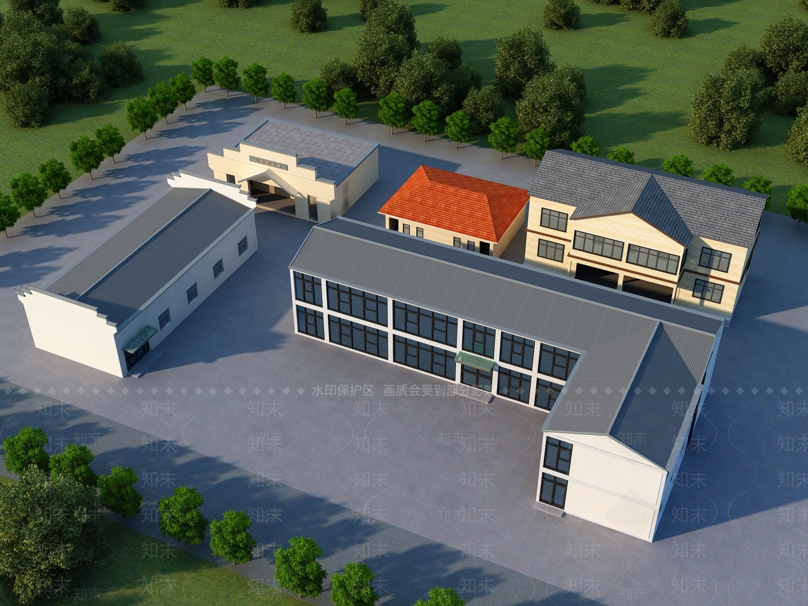 现代工业厂房3D模型下载【ID:1130945729】