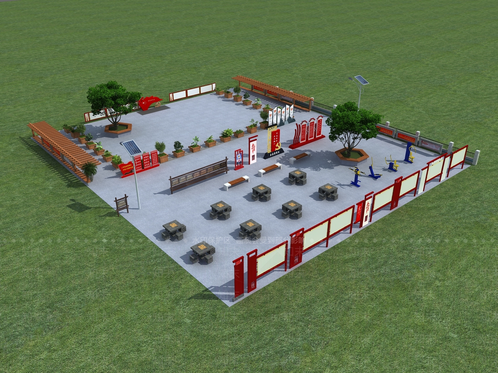 新中式广场景观3D模型下载【ID:1130946420】