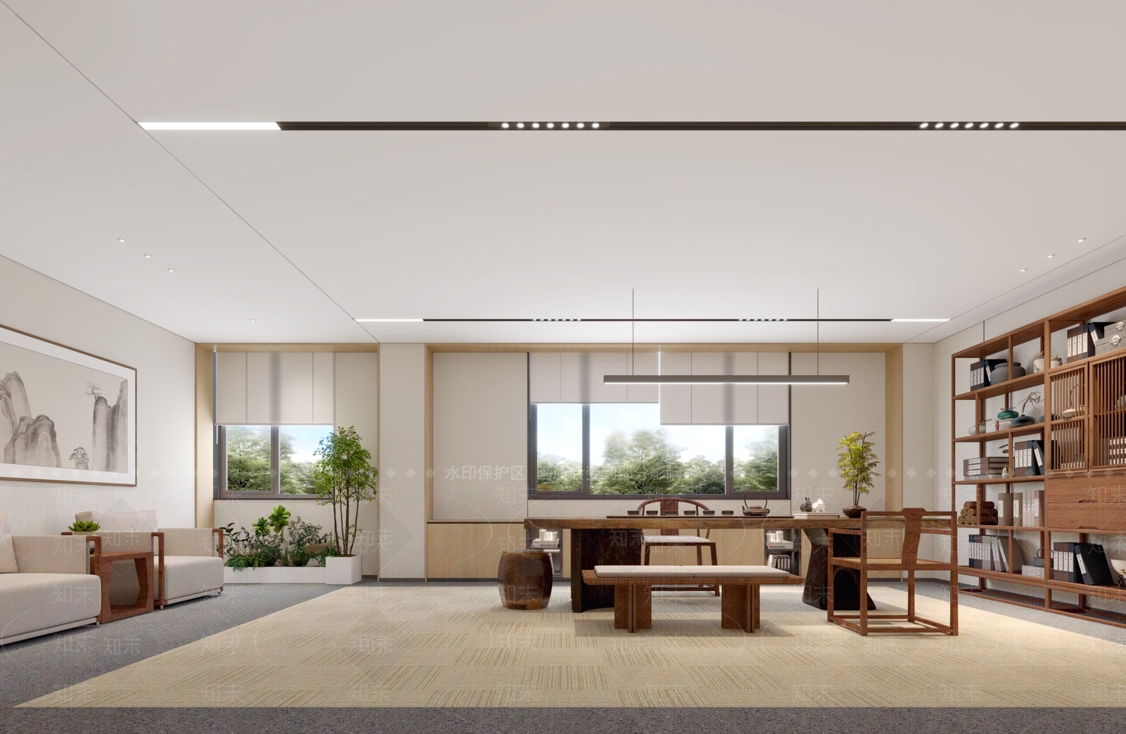 新中式接待室3D模型下载【ID:1130949703】