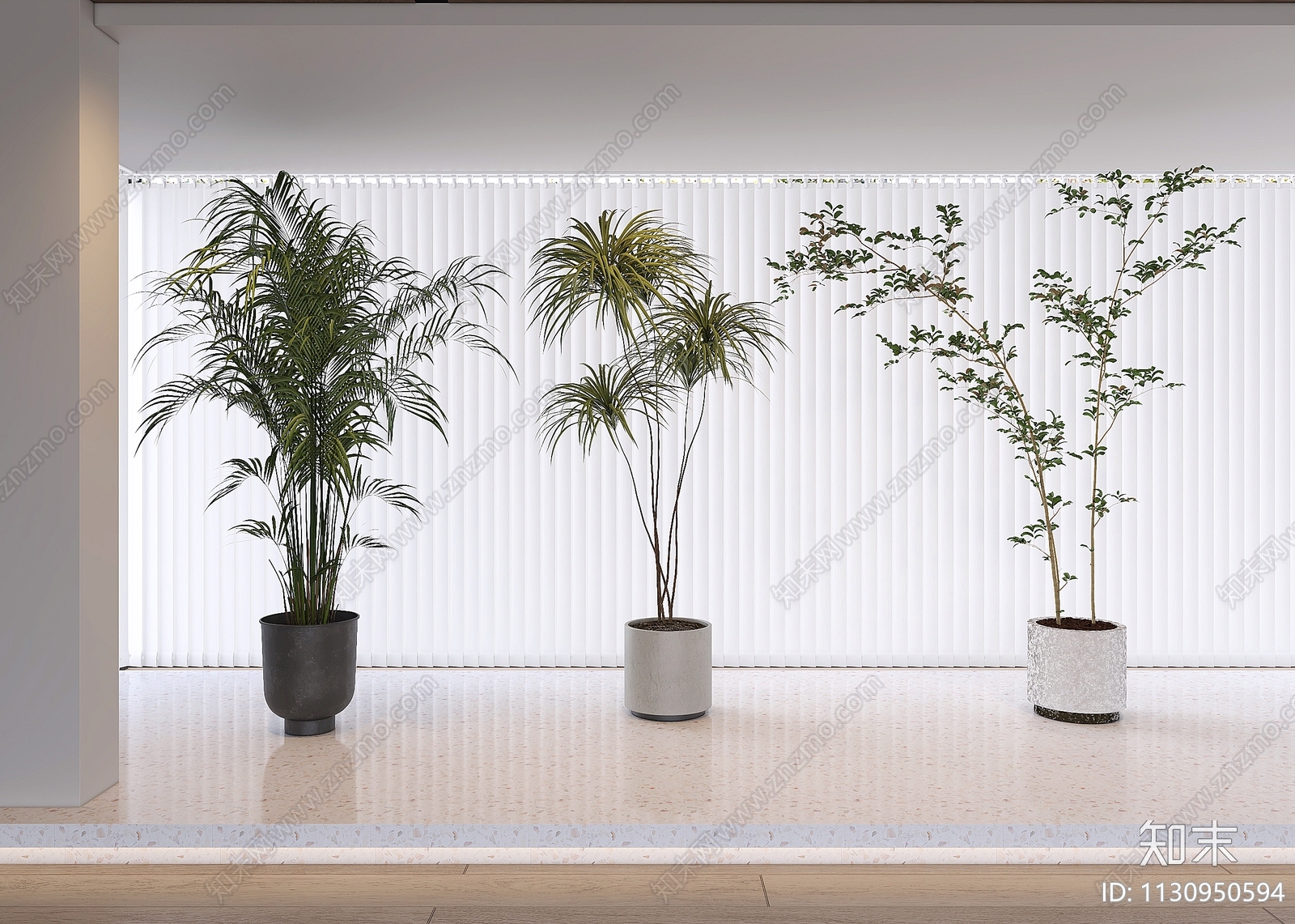 植物盆栽组合3D模型下载【ID:1130950594】