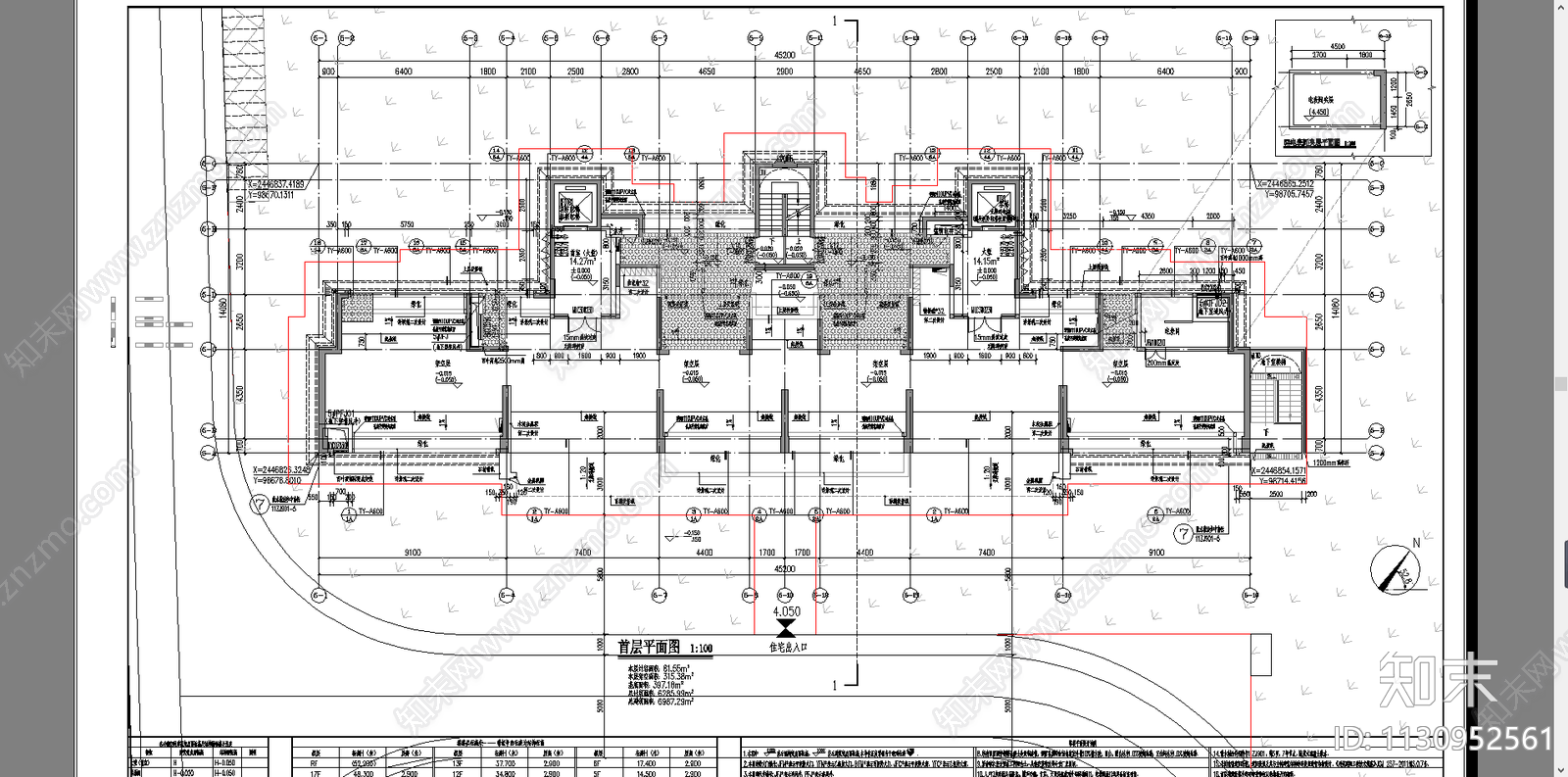 高层住宅建筑cad施工图下载【ID:1130952561】