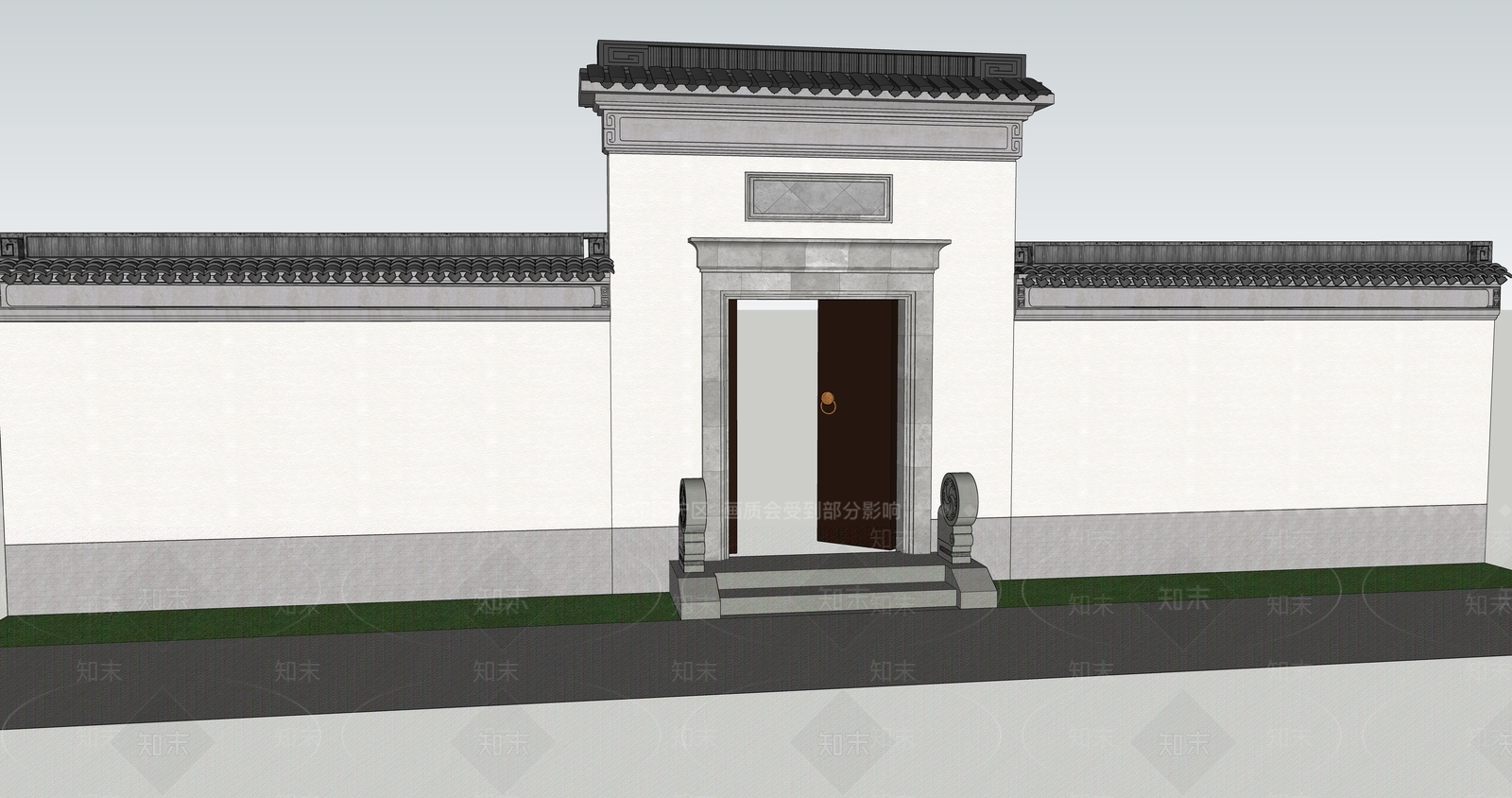 中式大门SU模型下载【ID:1130955280】