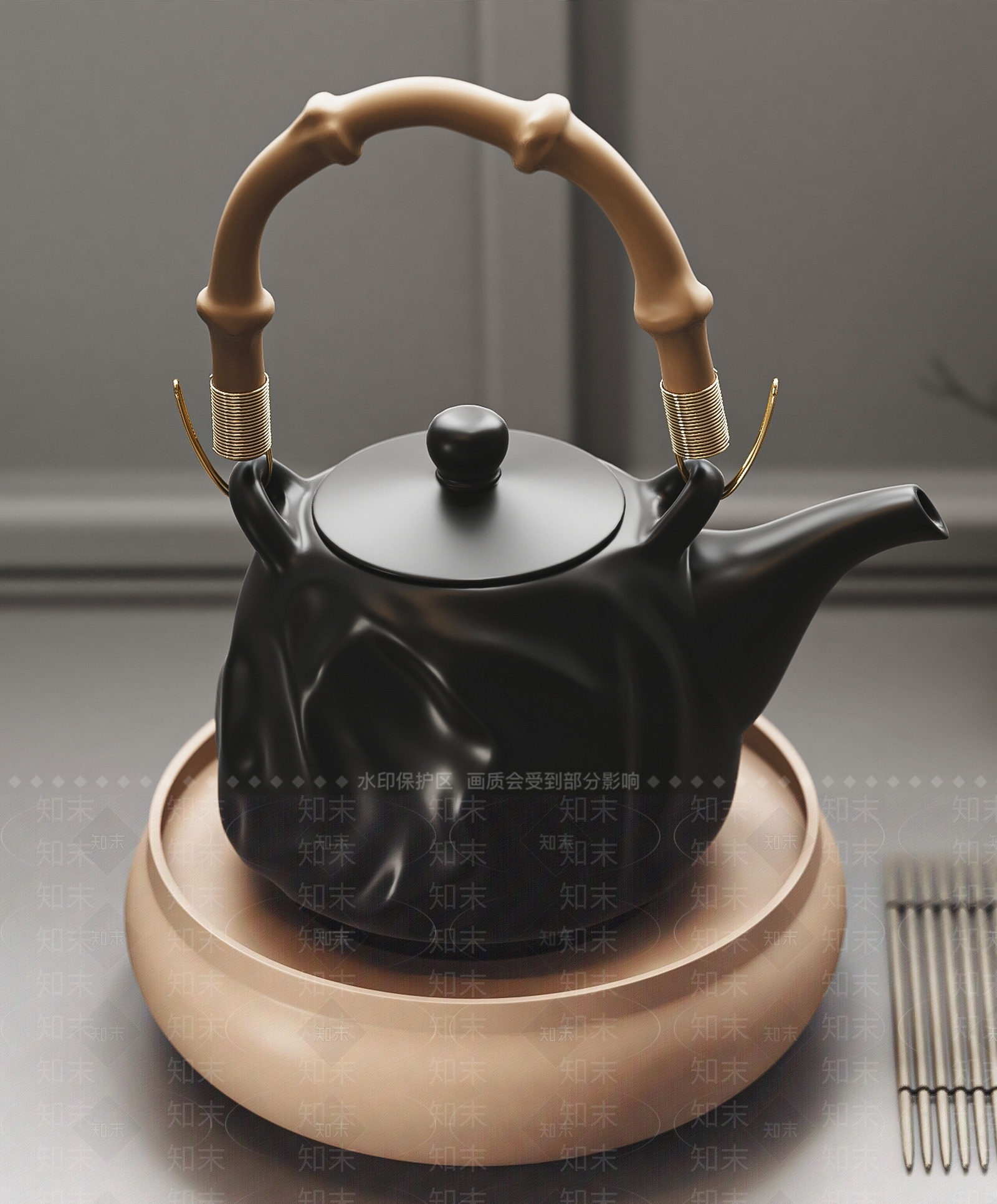 新中式茶具组合3D模型下载【ID:1130956494】