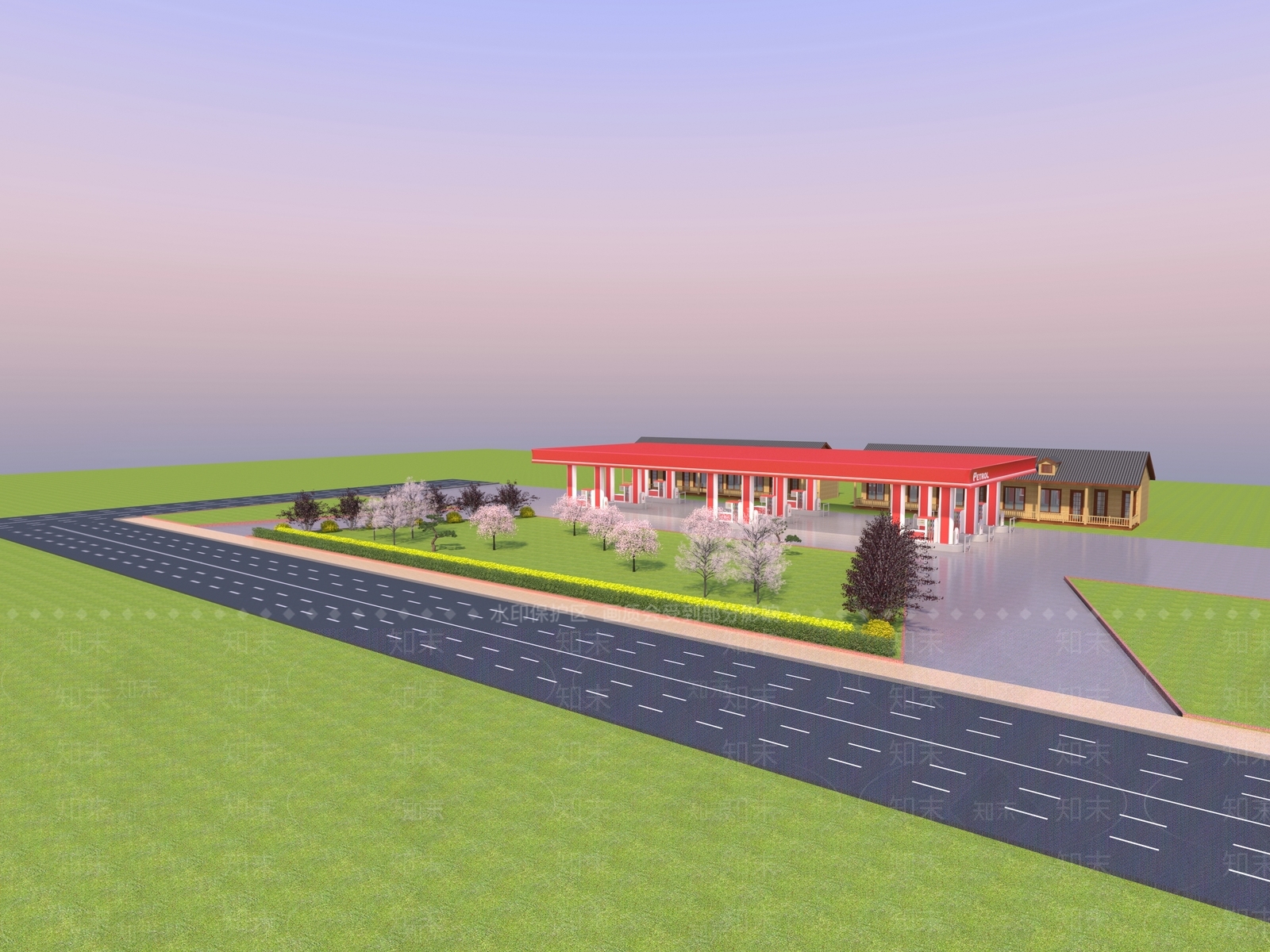 现代加油站3D模型下载【ID:1130965244】