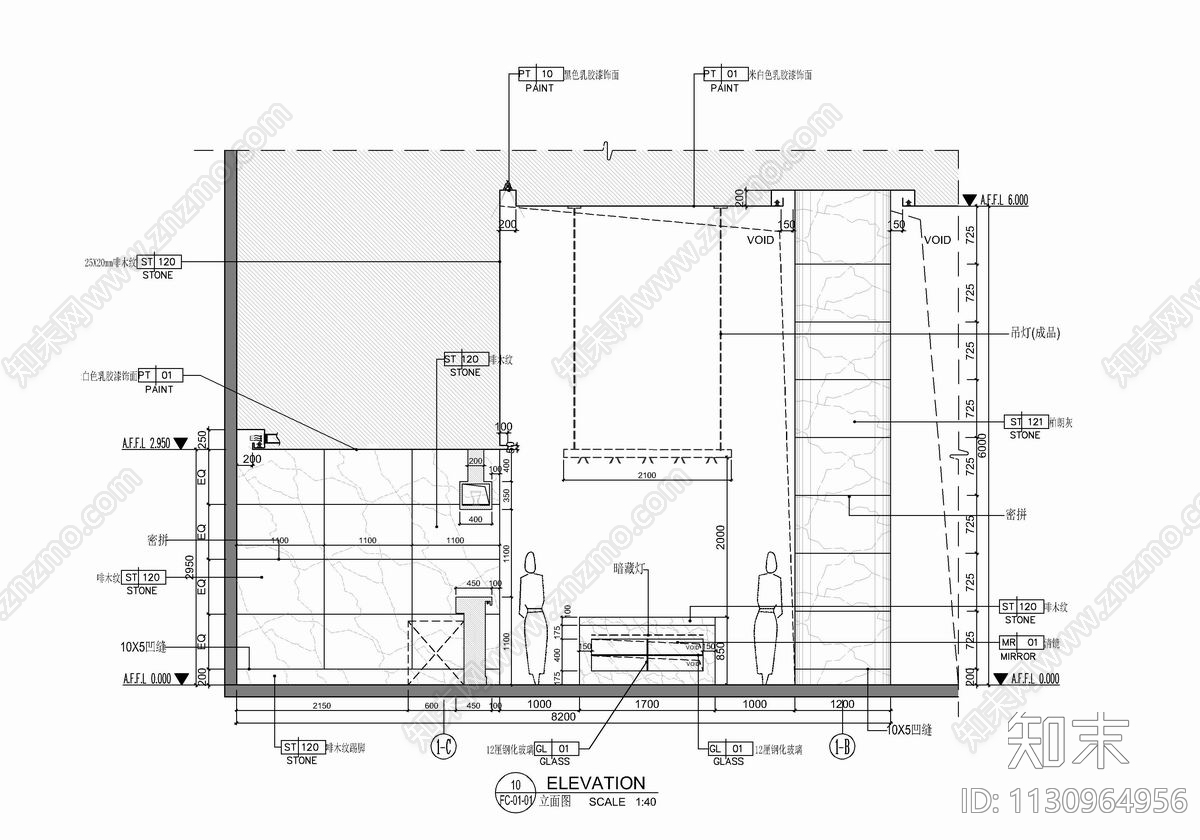 1500㎡自助餐厅cad施工图下载【ID:1130964956】