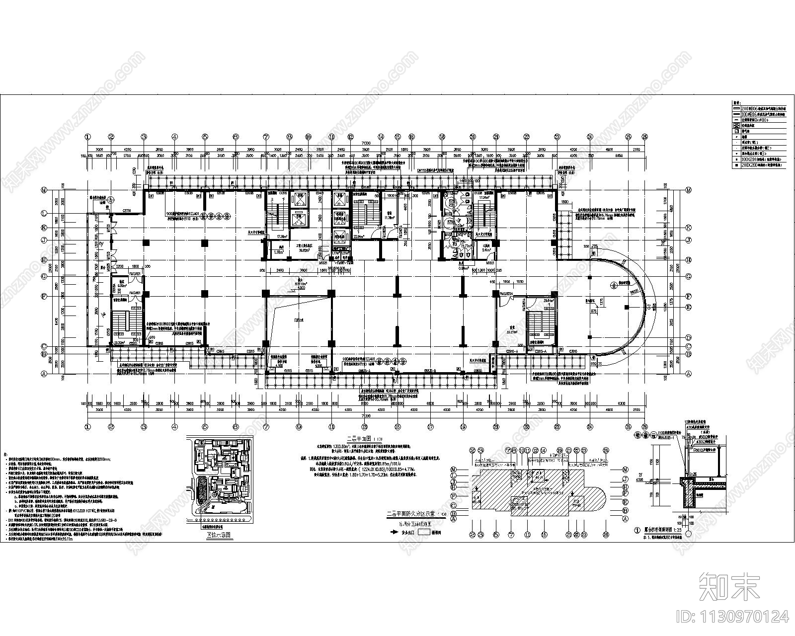 现代简约酒店建筑cad施工图下载【ID:1130970124】