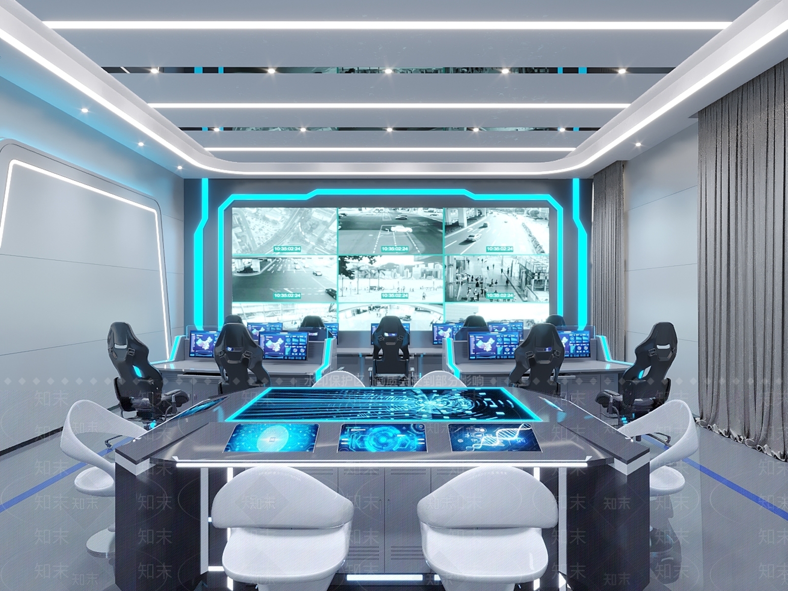 现代监控室3D模型下载【ID:1130977046】