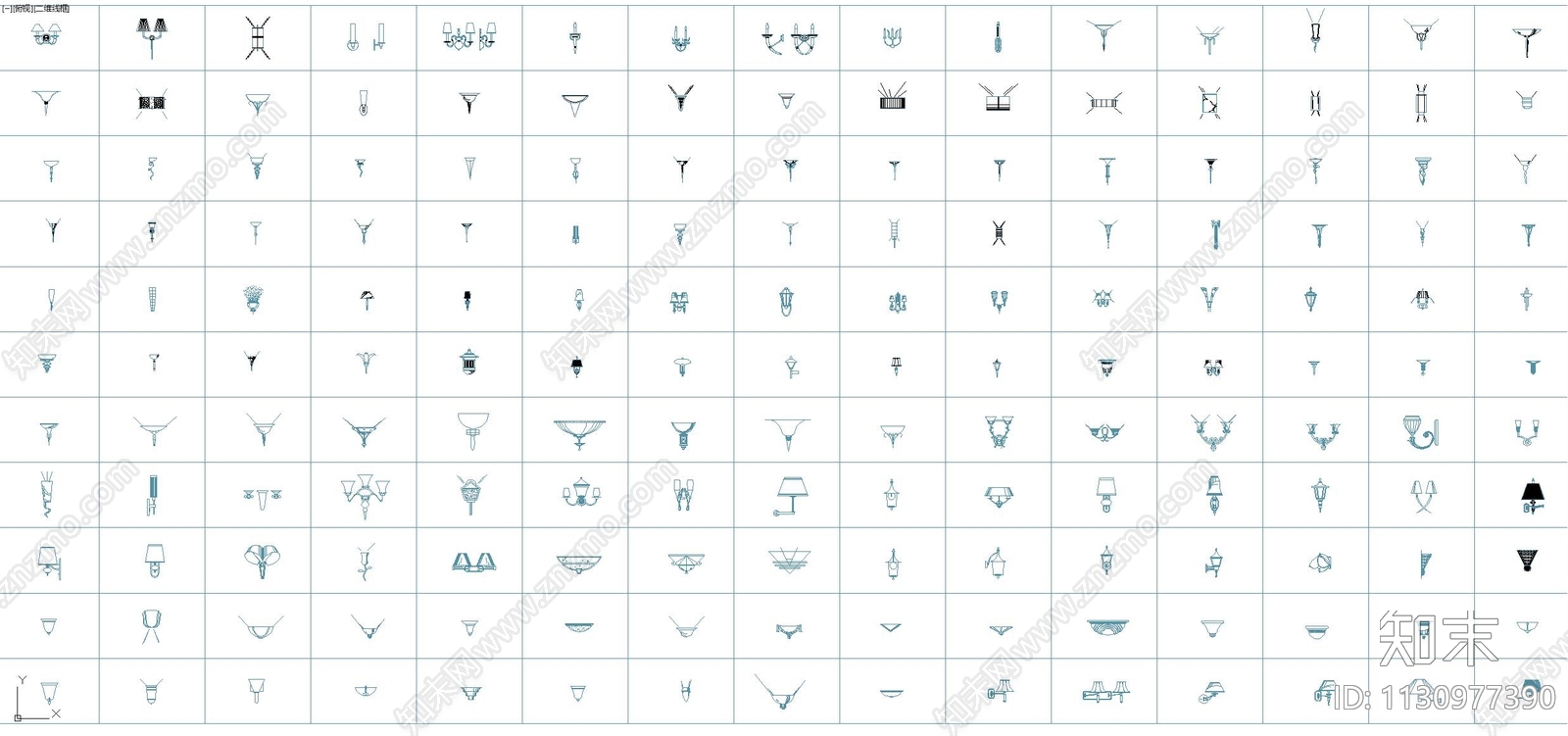 1000款各类灯具cad施工图下载【ID:1130977390】
