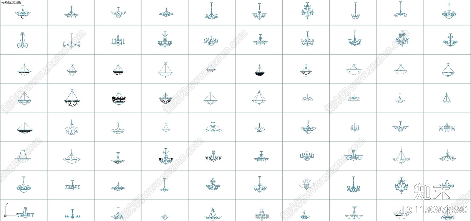 1000款各类灯具cad施工图下载【ID:1130977390】
