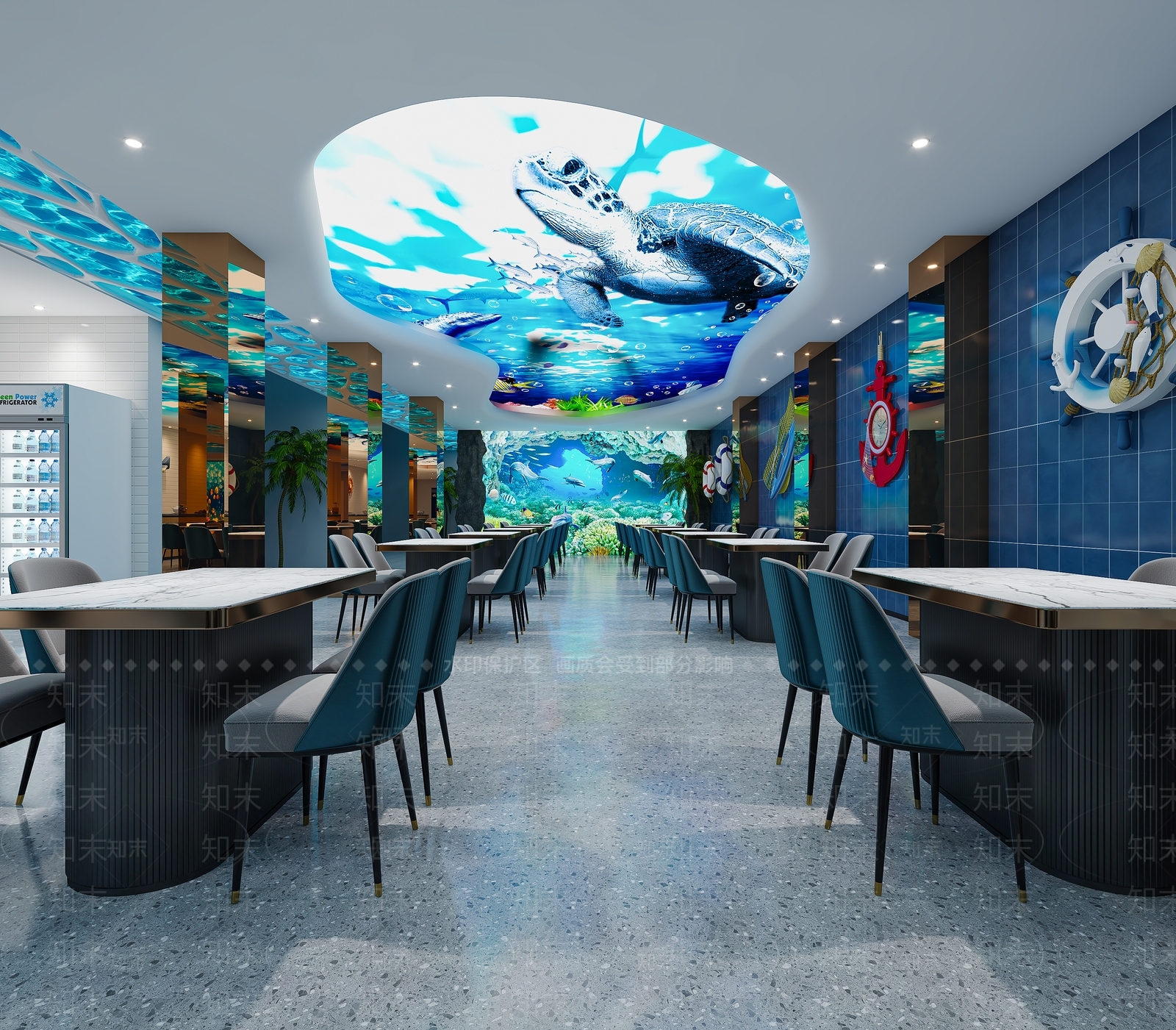 现代海洋主题自助餐3D模型下载【ID:1130977904】