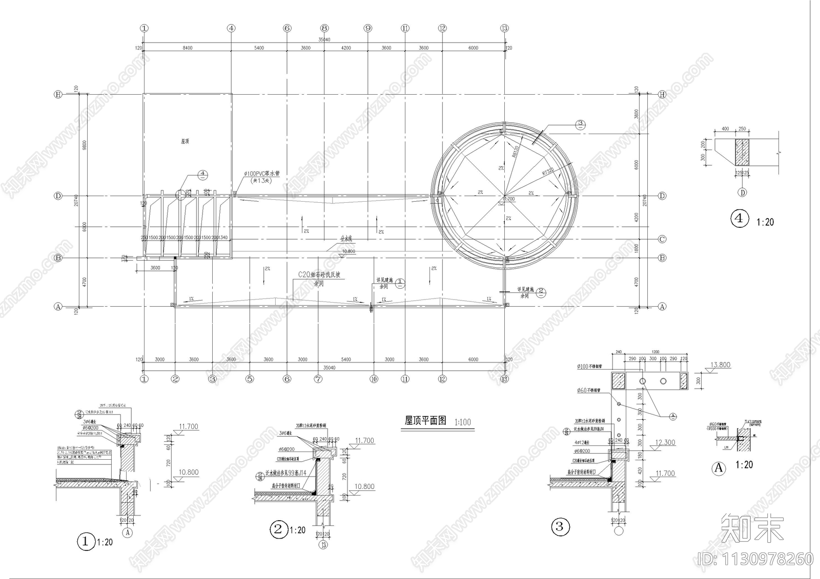 商业会所建筑cad施工图下载【ID:1130978260】