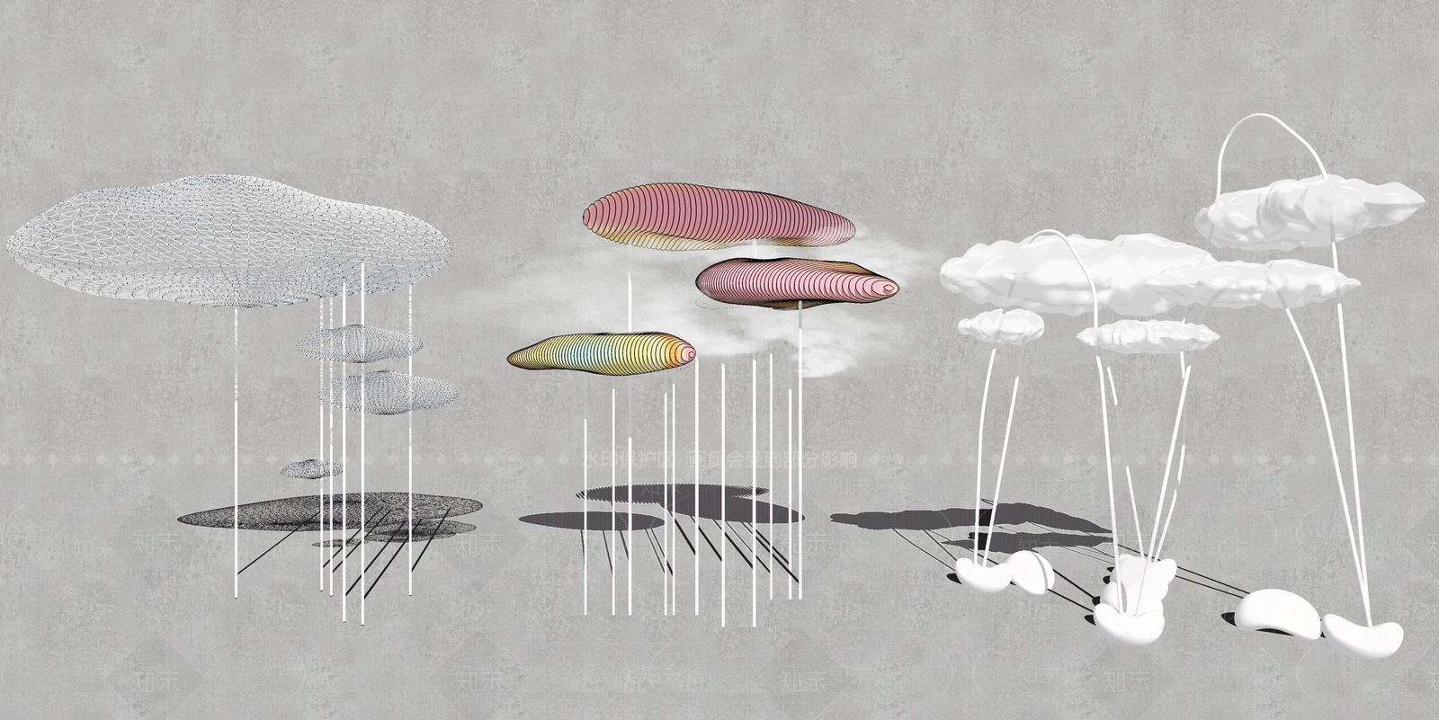 现代云朵雕塑小品SU模型下载【ID:1136232029】