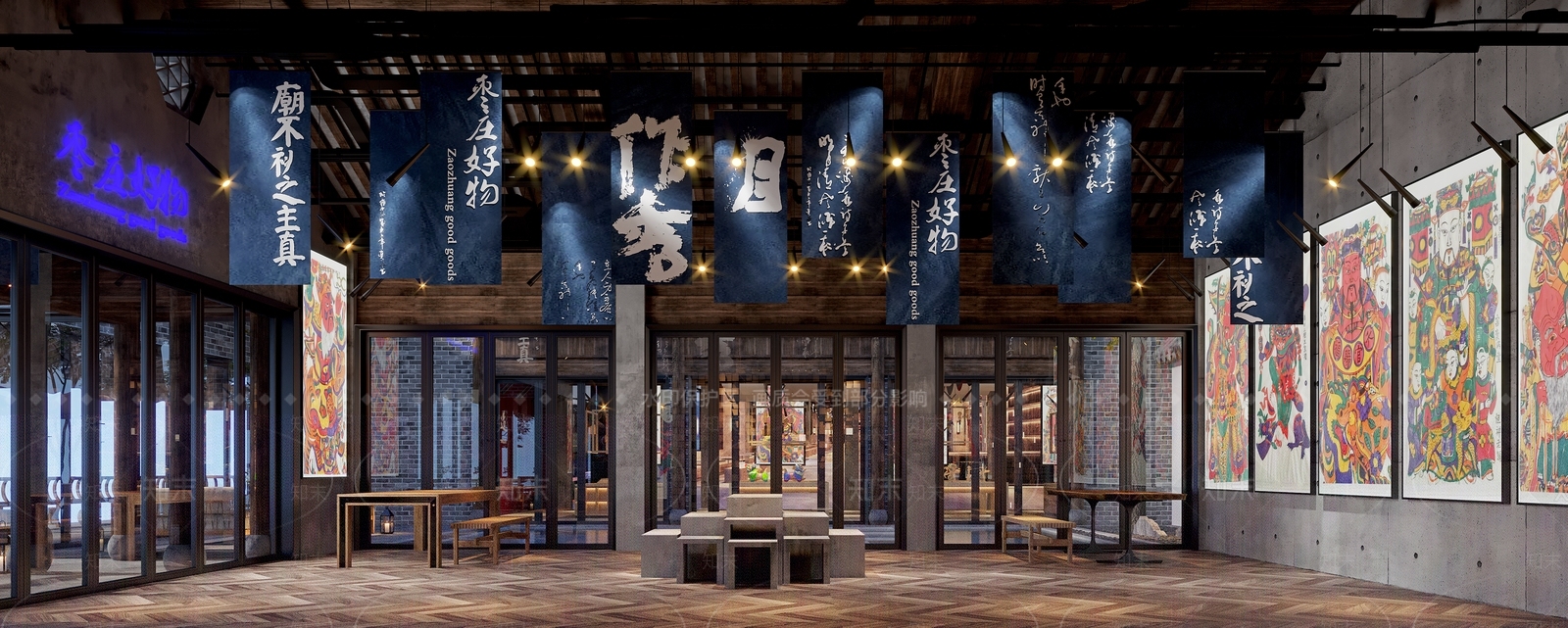 现代文化创意展厅3D模型下载【ID:1130983885】