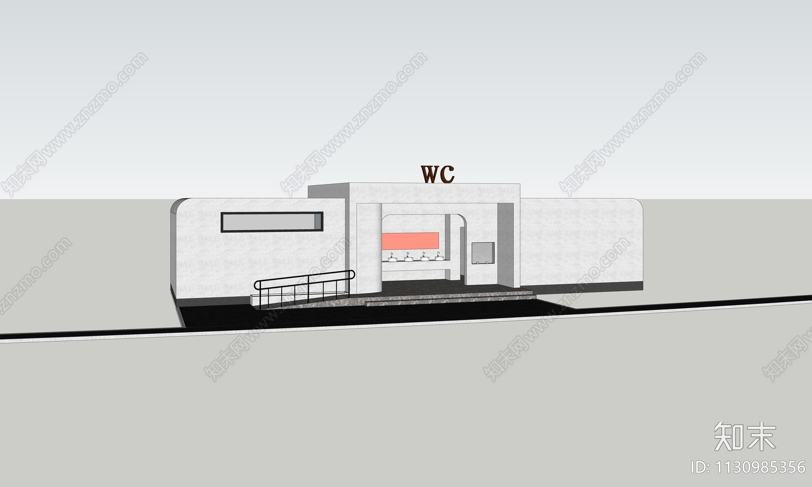 现代公共厕所SU模型下载【ID:1130985356】