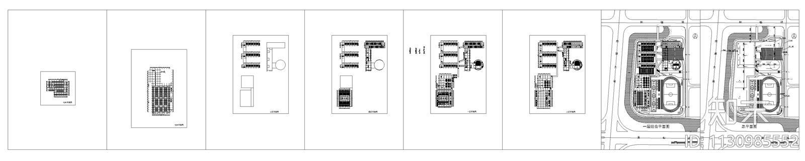 无锡太湖新城江南中学cad施工图下载【ID:1130985552】