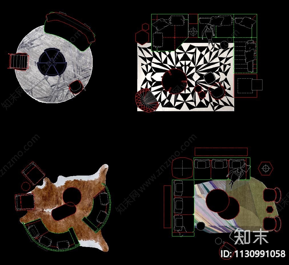 带地毯贴图施工图下载【ID:1130991058】