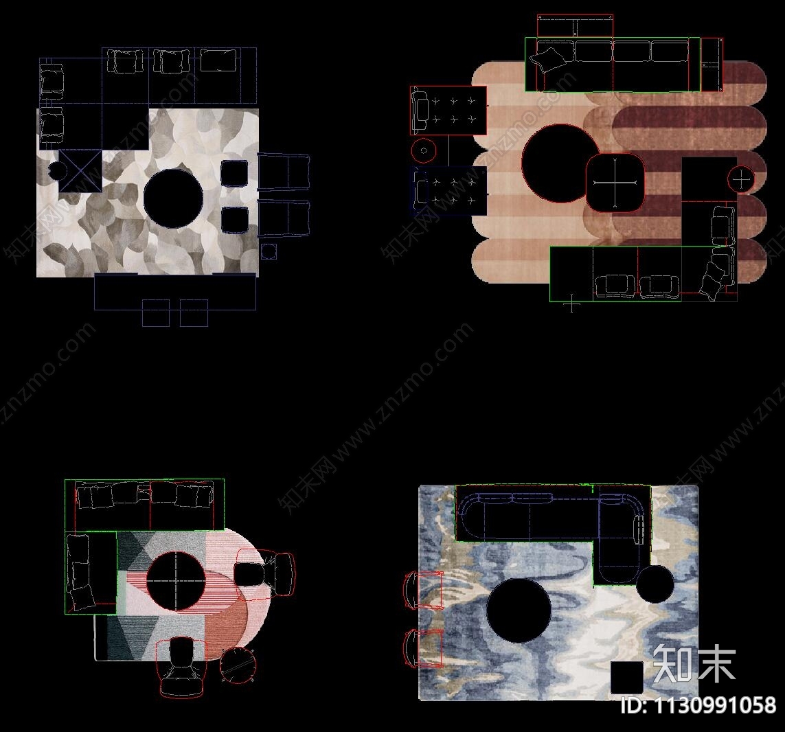 带地毯贴图施工图下载【ID:1130991058】