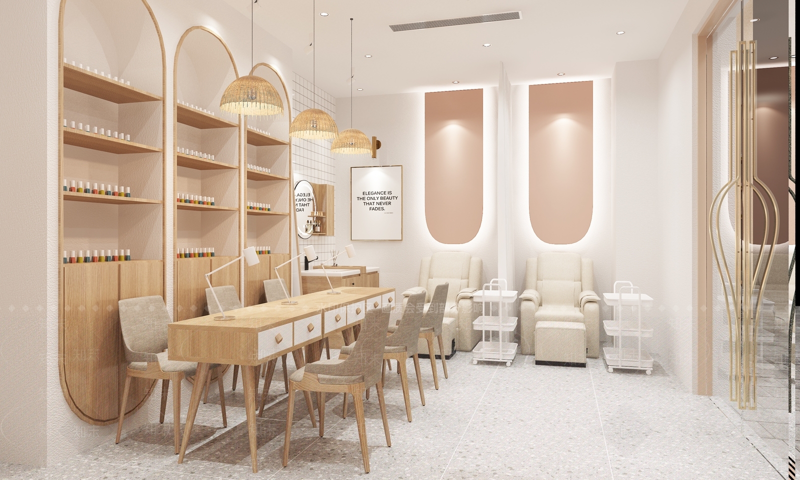 现代美甲店3D模型下载【ID:1130991742】
