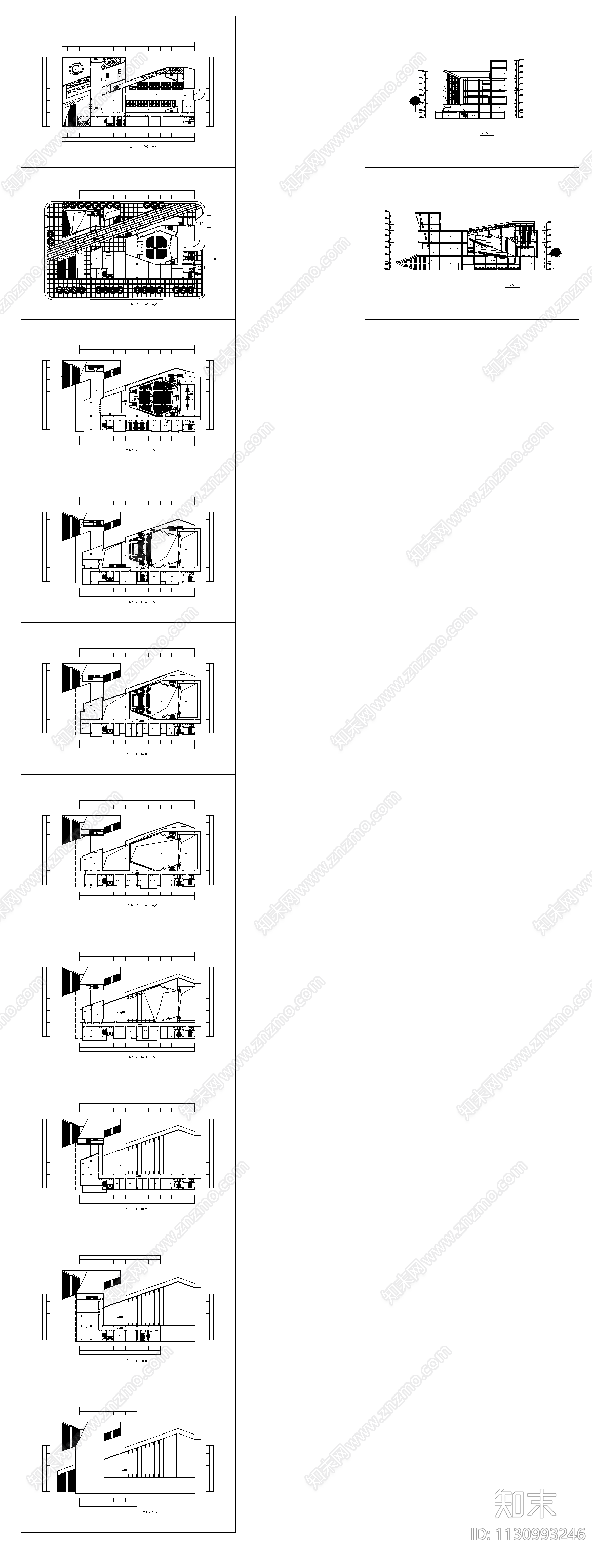 大学生活动中心建筑cad施工图下载【ID:1130993246】