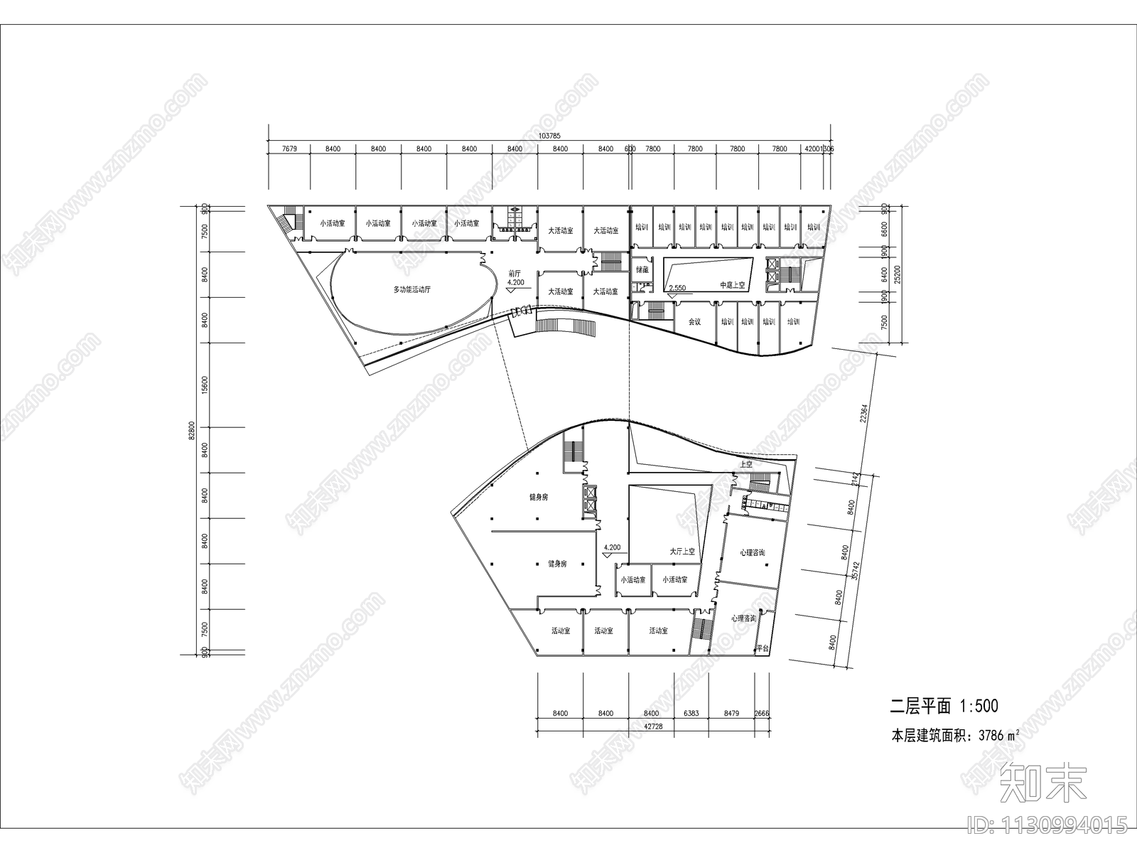 妇女儿童活动中心基督教堂建筑施工图下载【ID:1130994015】