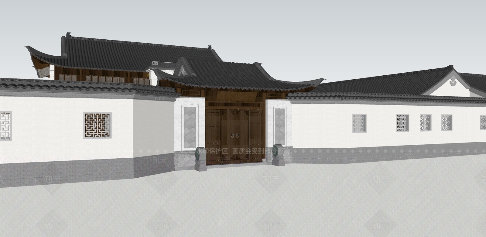 中式建筑SU模型下载【ID:1130996793】