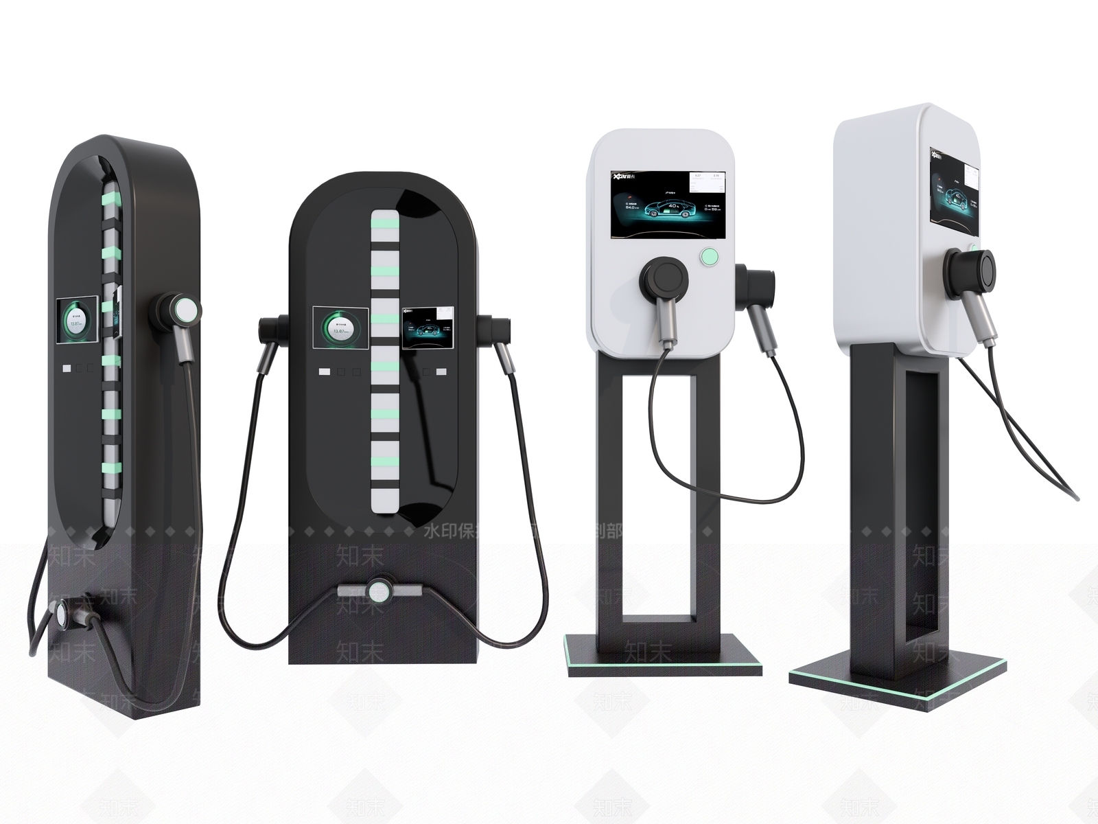 现代汽车充电桩SU模型下载【ID:1131000615】