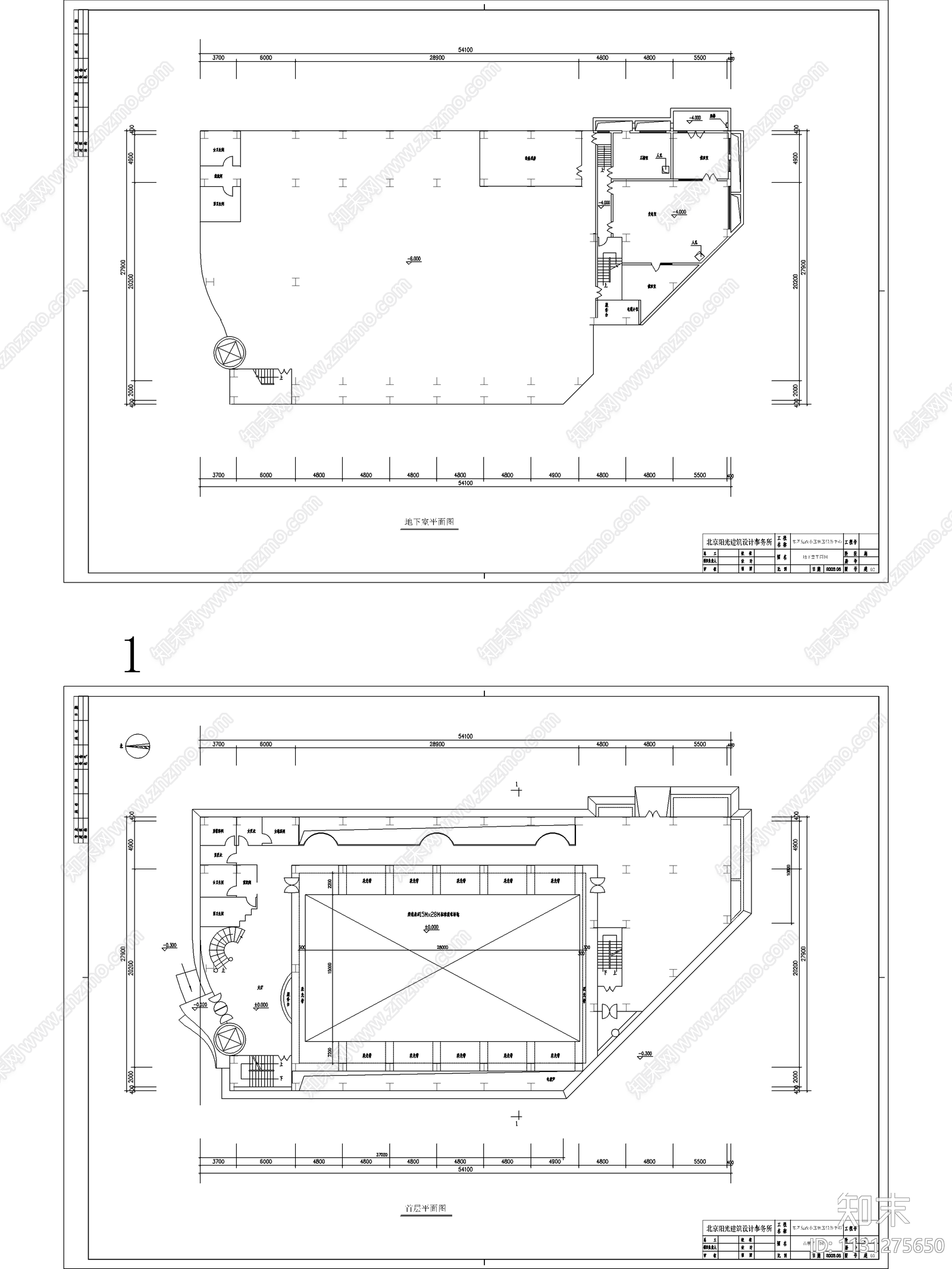 现代奥林匹克社区活动中心cad施工图下载【ID:1131275650】