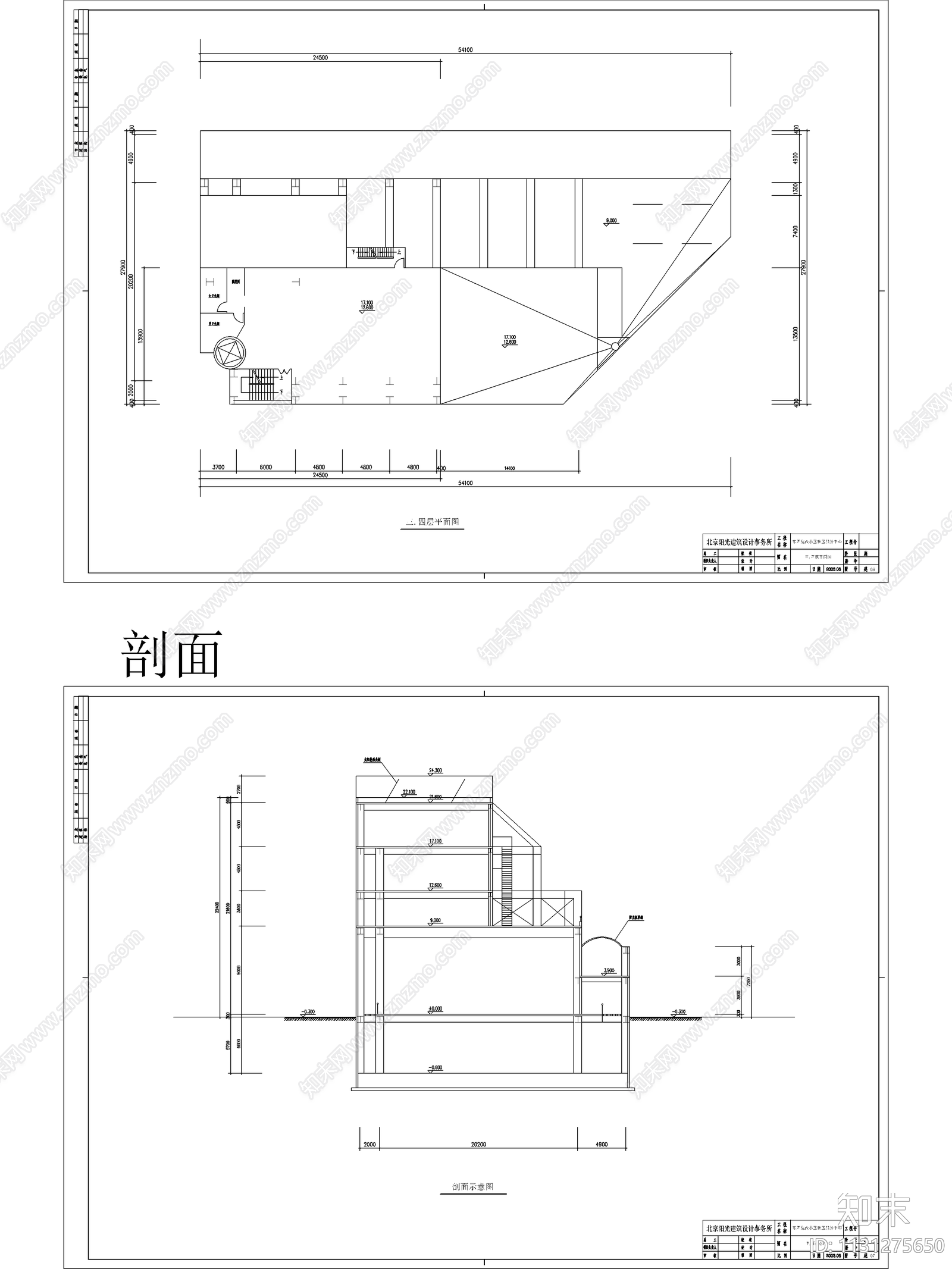 现代奥林匹克社区活动中心cad施工图下载【ID:1131275650】