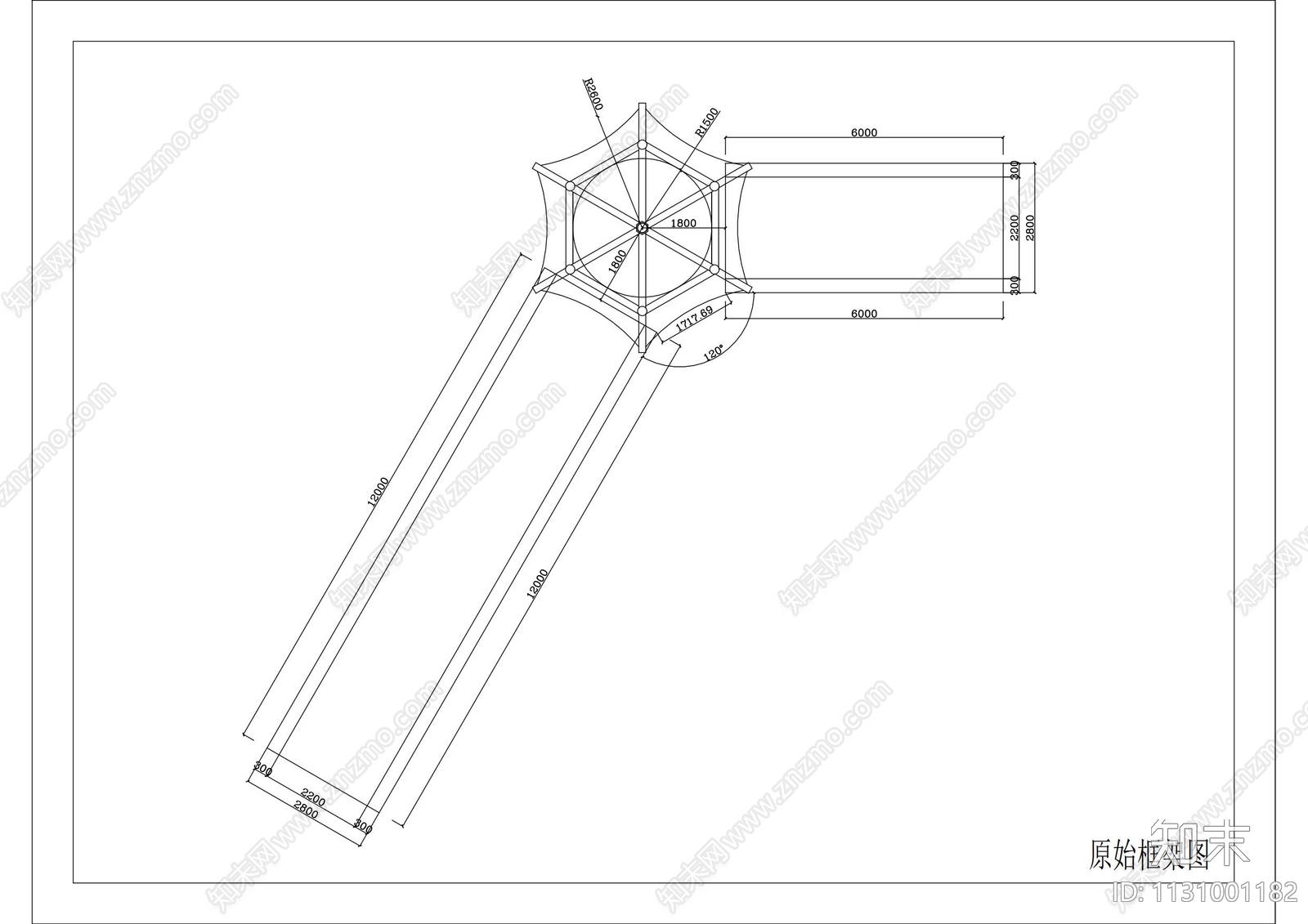 中式亭子cad施工图下载【ID:1131001182】