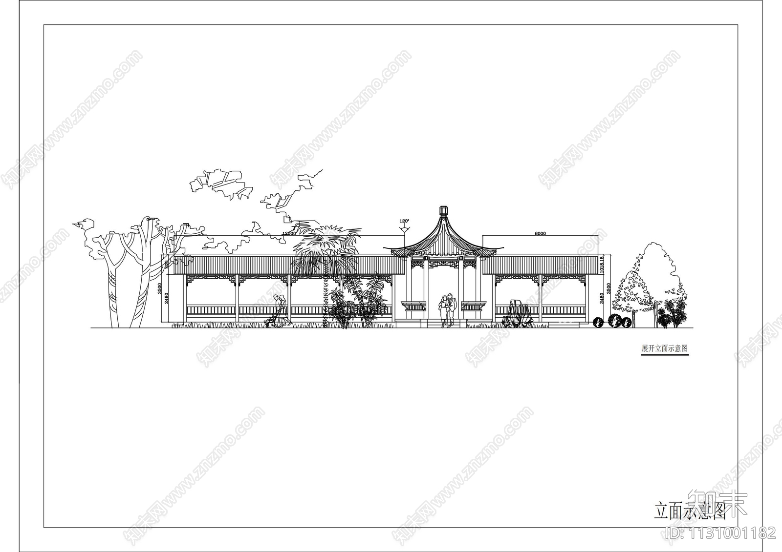 中式亭子cad施工图下载【ID:1131001182】
