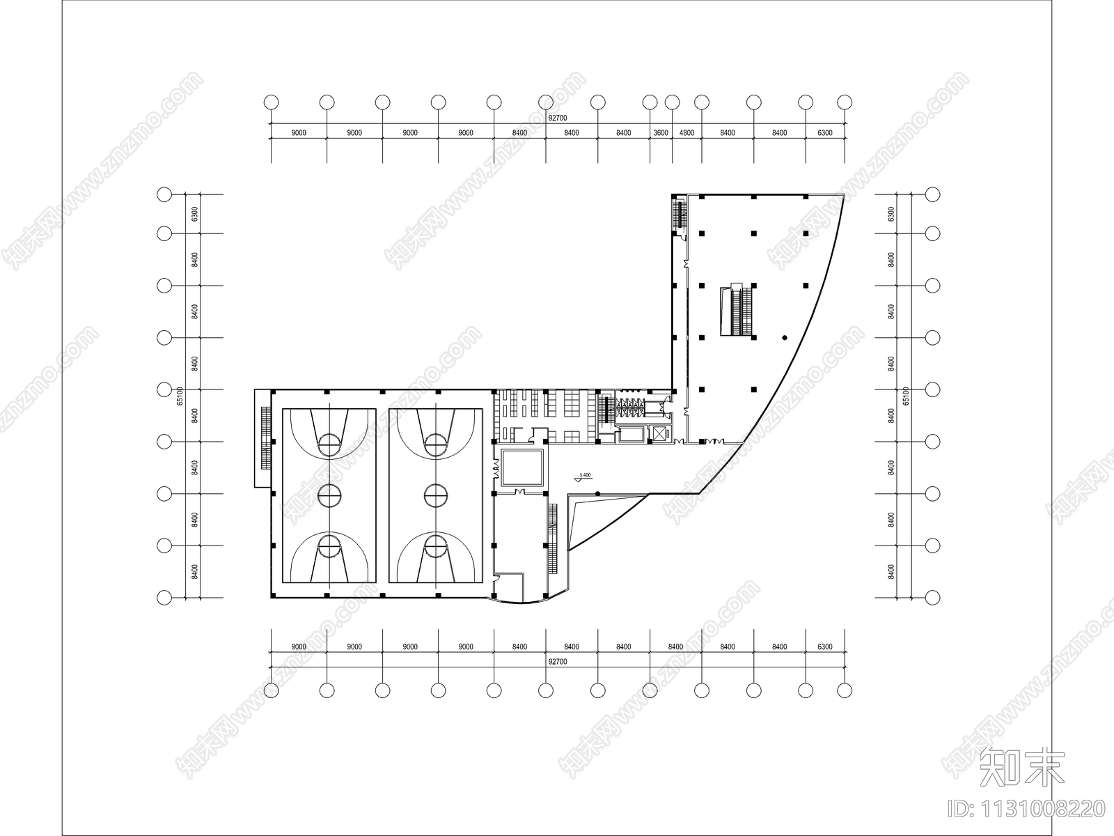 体育馆建筑效果图cad施工图下载【ID:1131008220】