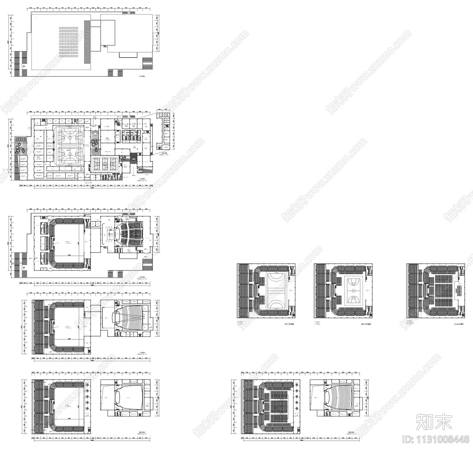 河海体育馆文体建筑效果图cad施工图下载【ID:1131008448】