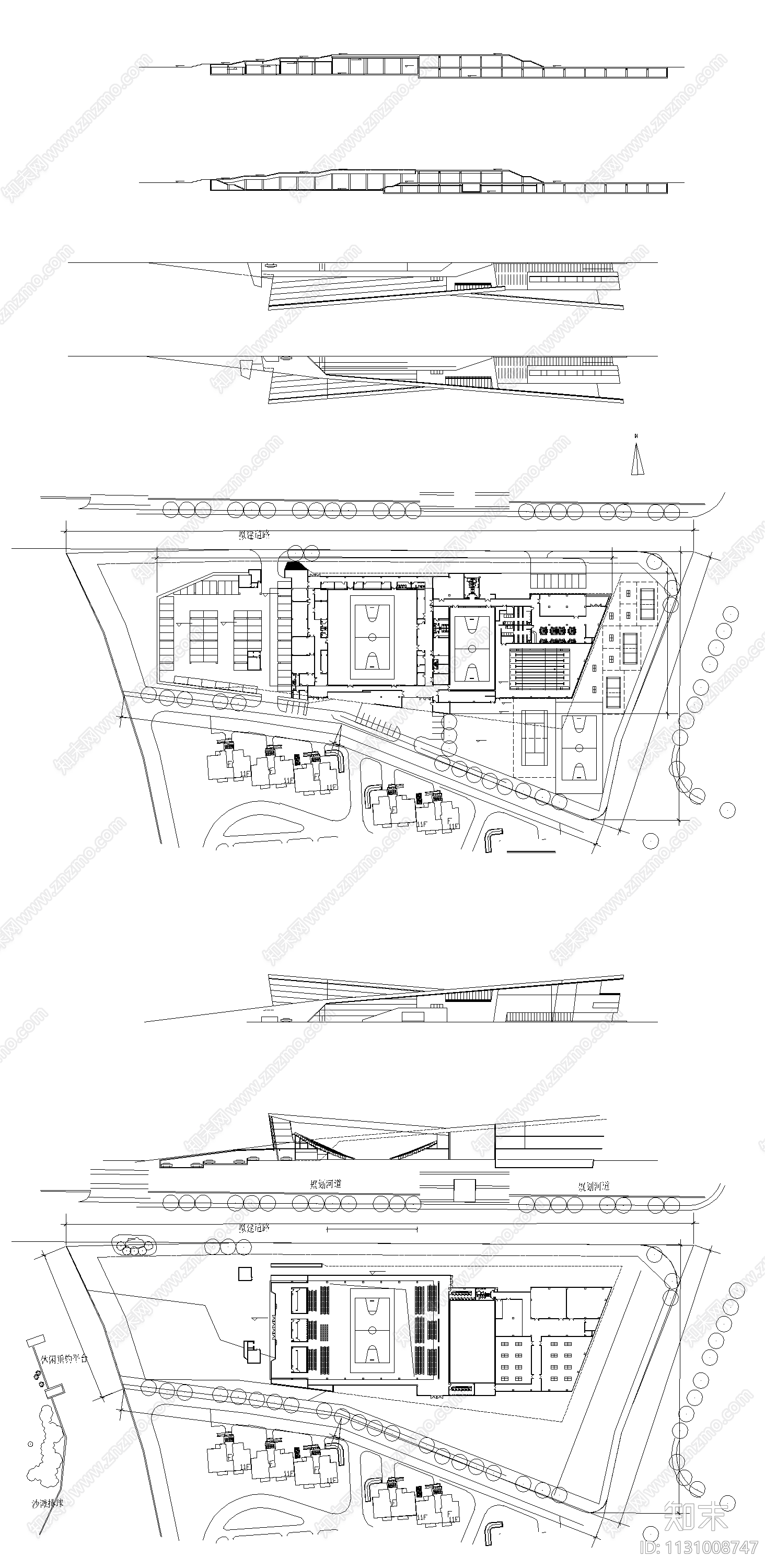 无锡市新区体育馆建筑cad施工图下载【ID:1131008747】