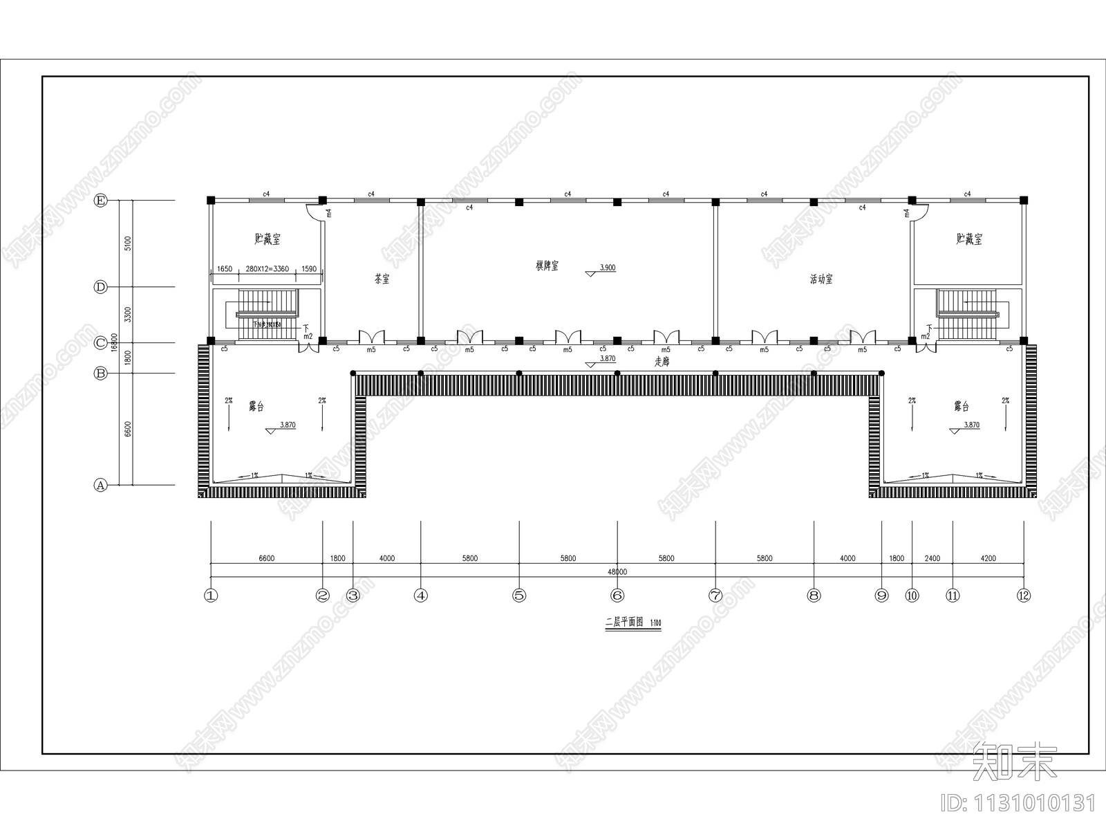 云南仿古老年人活动中心建筑cad施工图下载【ID:1131010131】