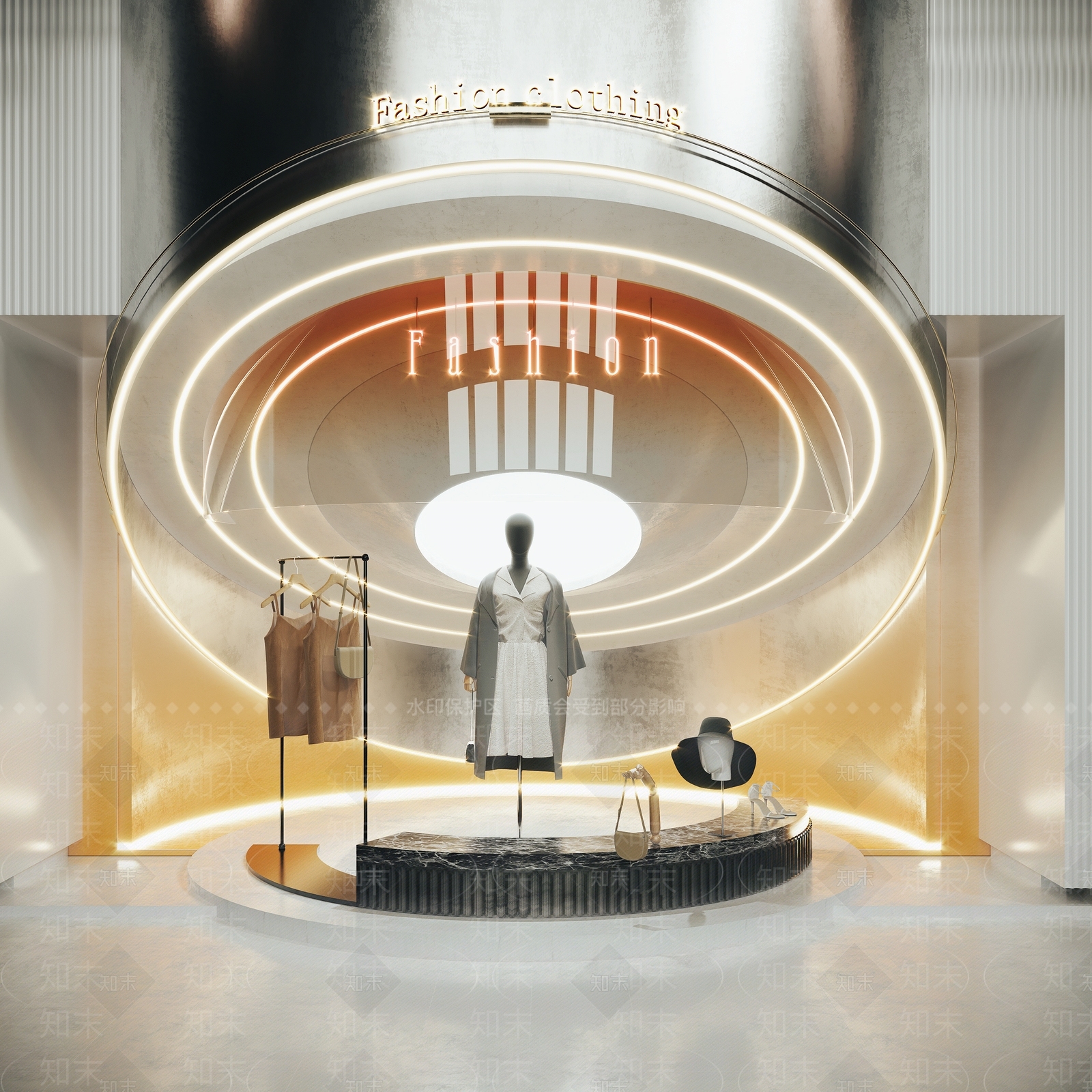 现代女装服装店橱窗SU模型下载【ID:1131013420】