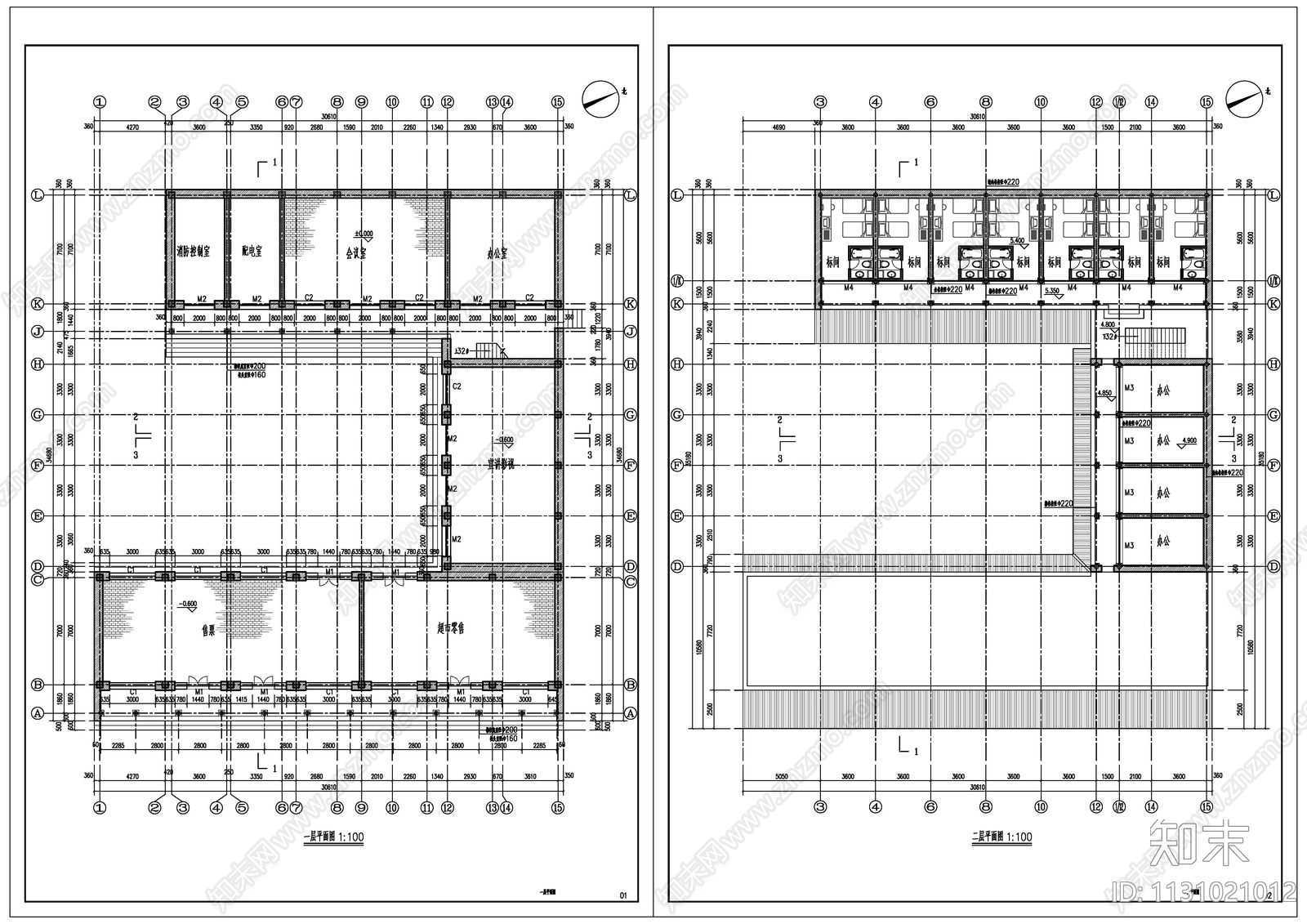 四合院建筑cad施工图下载【ID:1131021012】