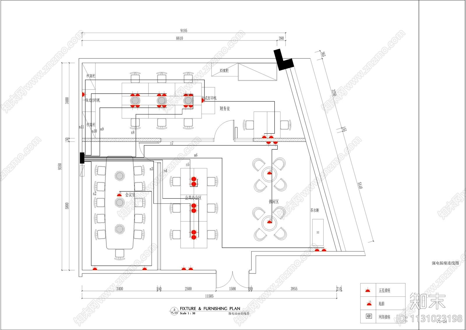 100平办公室cad施工图下载【ID:1131023198】