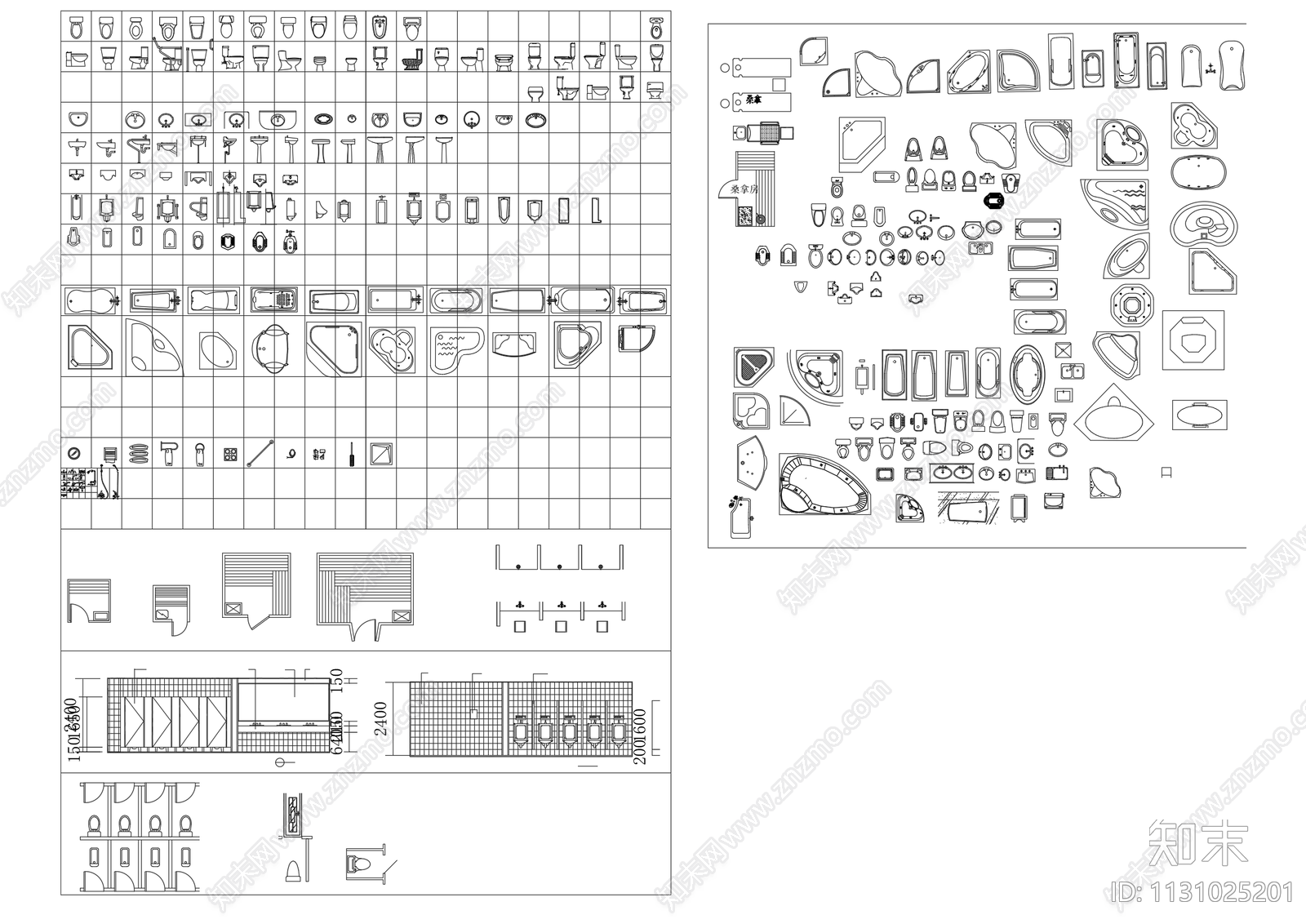 室内外家具装饰摆件平立面施工图下载【ID:1131025201】