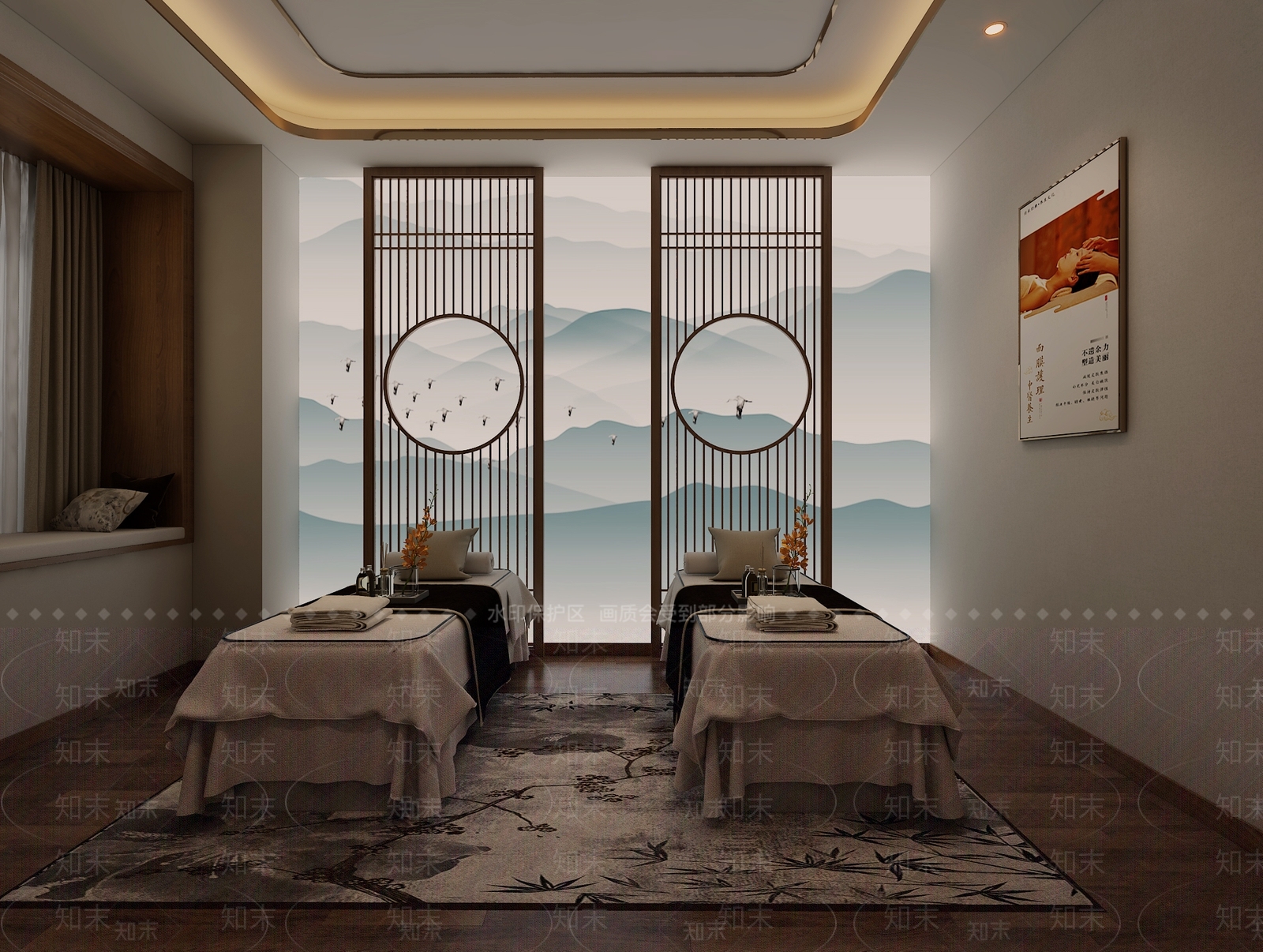 新中式美容SPA店包间3D模型下载【ID:1131026224】