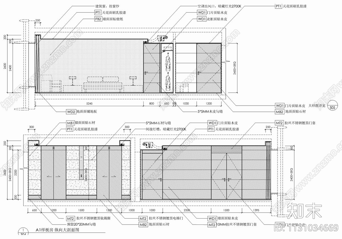 400㎡大平层豪宅样板房cad施工图下载【ID:1131034669】