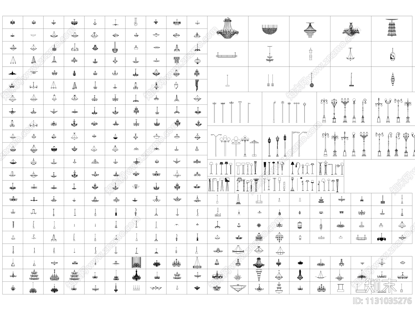 灯具cad施工图下载【ID:1131035276】