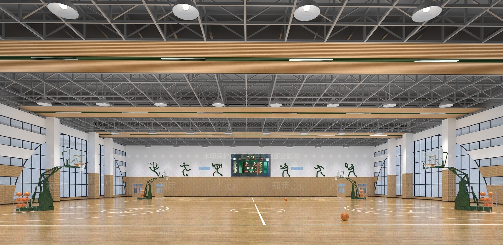 现代篮球馆3D模型下载【ID:1131040101】