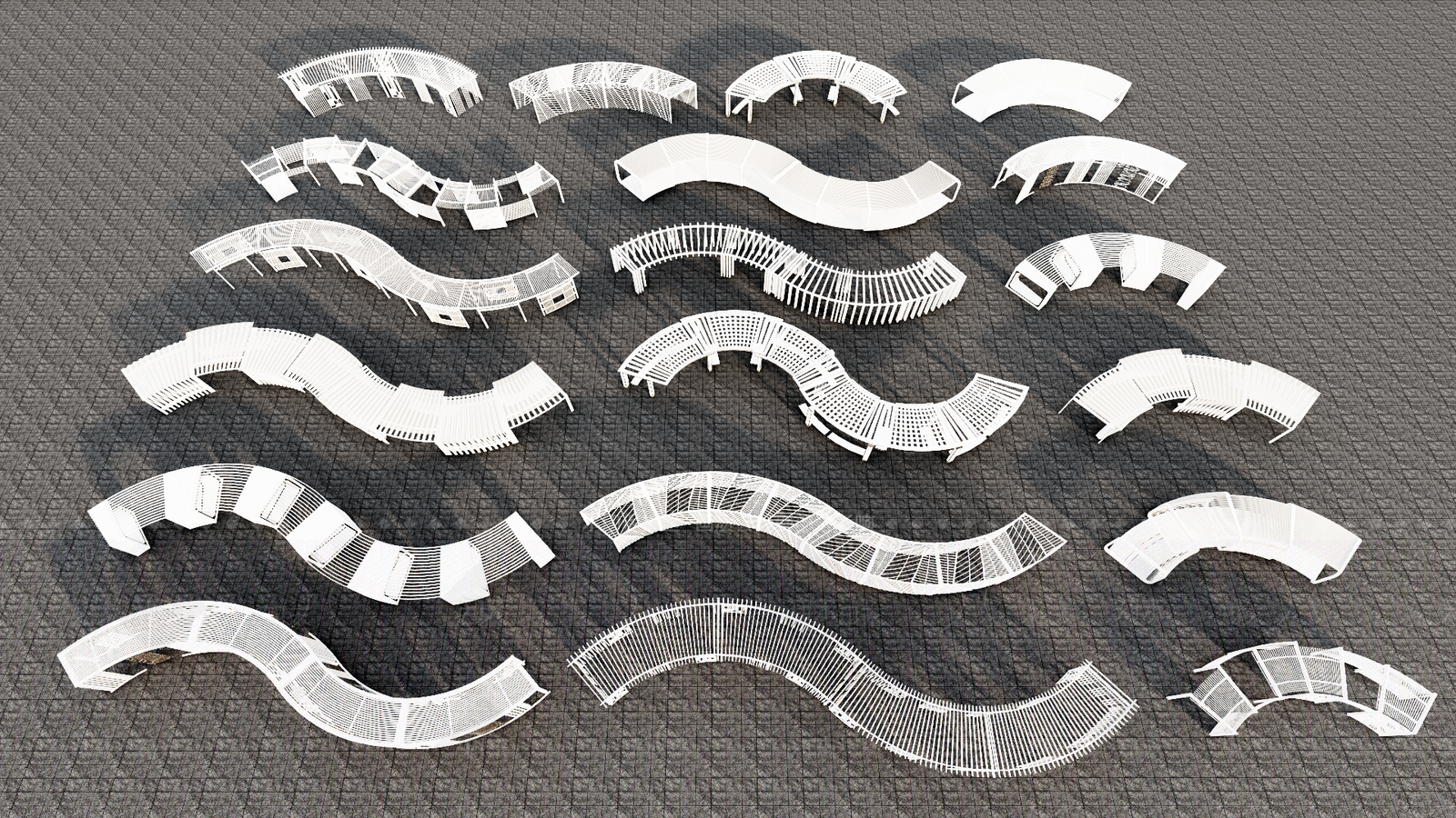现代花架廊架SU模型下载【ID:1131041025】