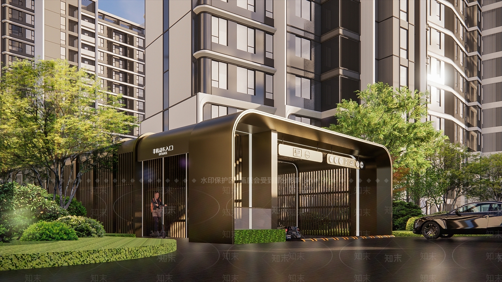 现代车库入口3D模型下载【ID:1131041379】