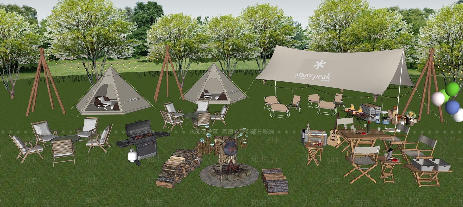 露营帐篷SU模型下载【ID:1131042390】
