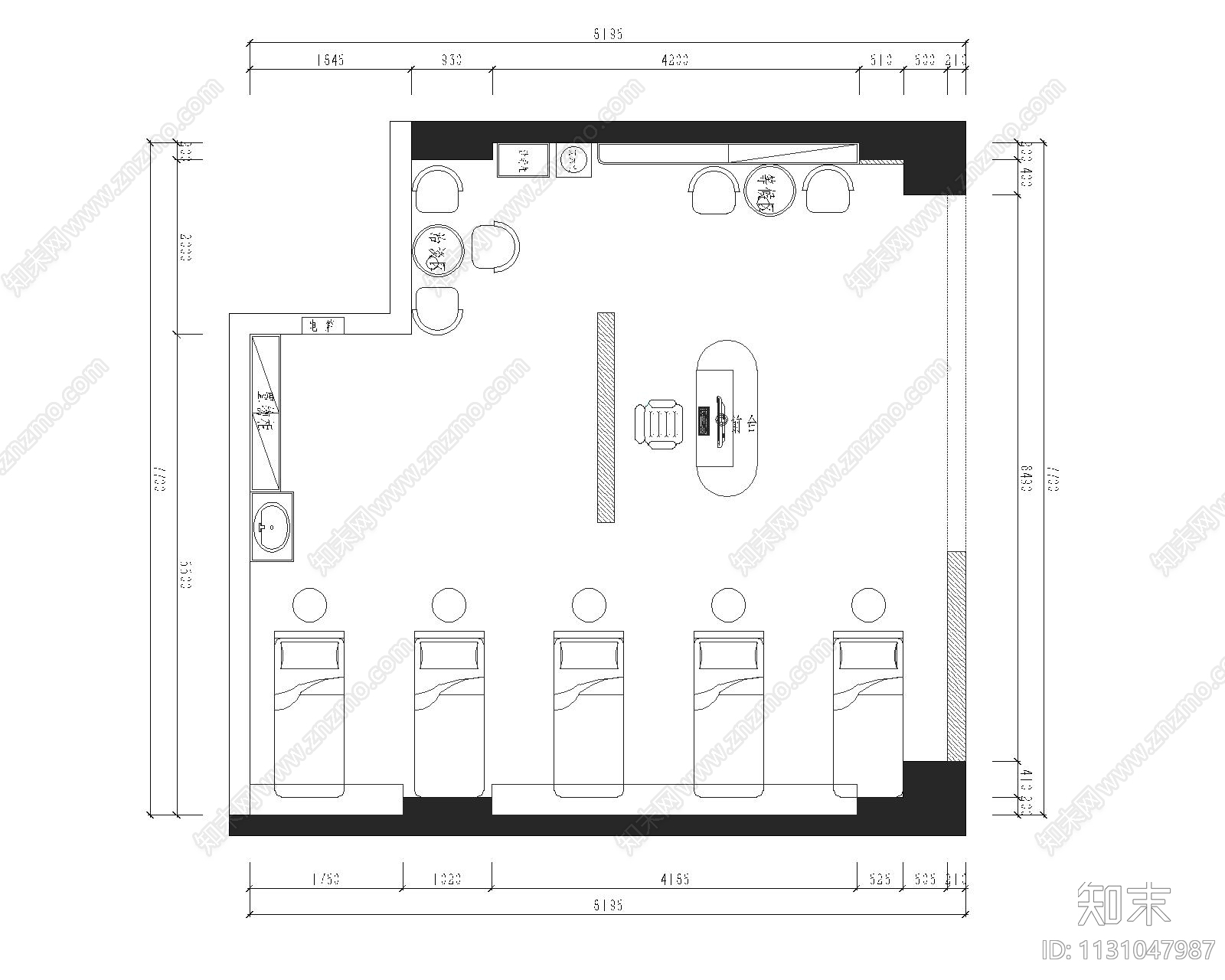 美容院效果图cad施工图下载【ID:1131047987】