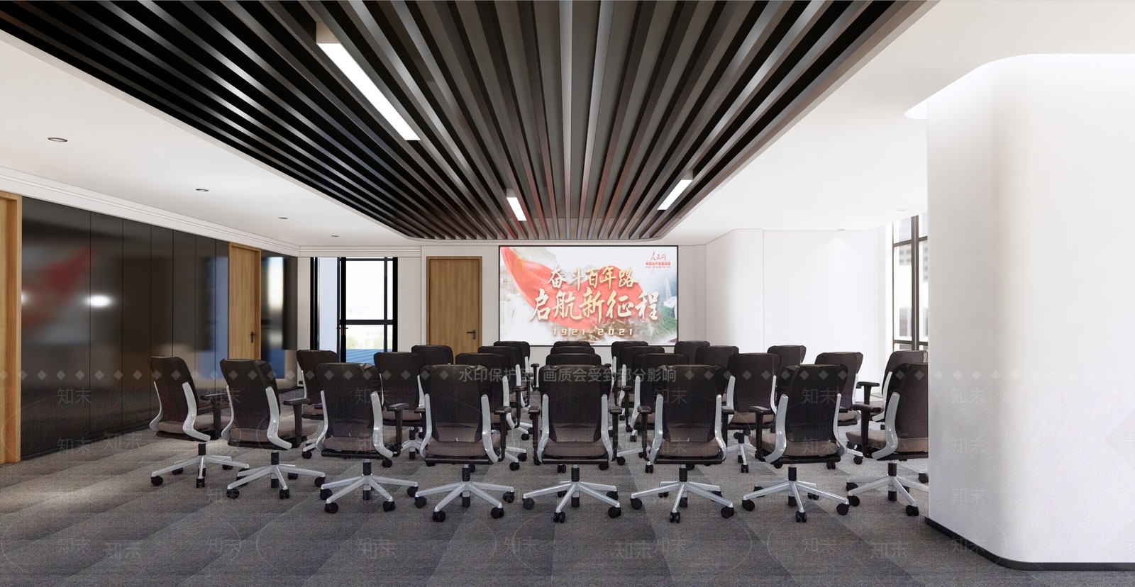 现代党建展厅SU模型下载【ID:1131054745】