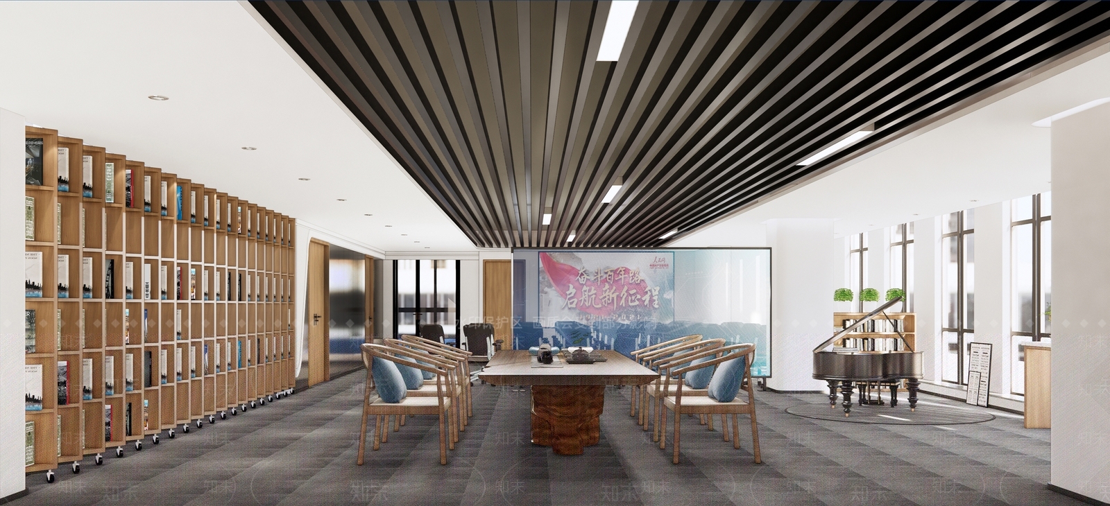 现代党建展厅SU模型下载【ID:1131054745】